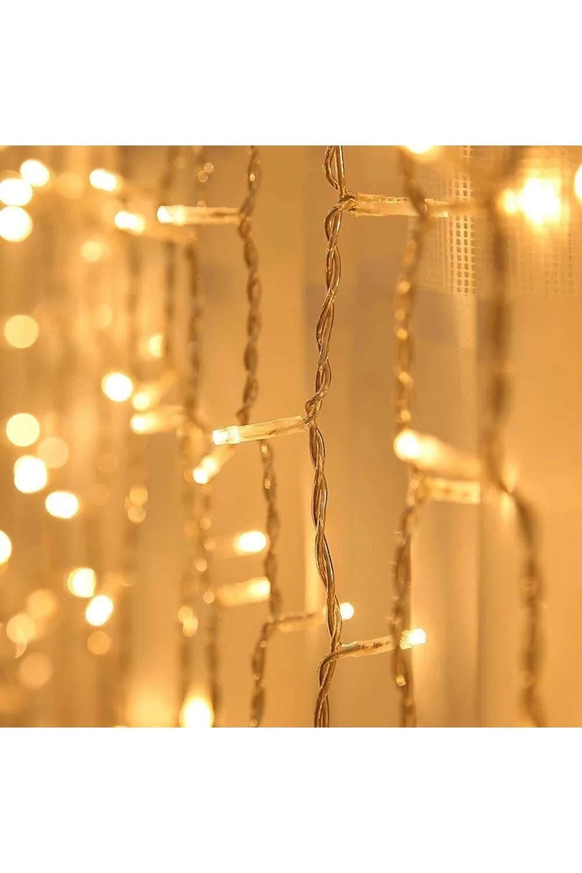 Perde Led|kumandalı Kaliteli Şeffaf Kablolu 8 Modlu 12 Saçaklı Ve Gün Işığı Led Işık (3*2 Metre) - Xnews Görsel 2