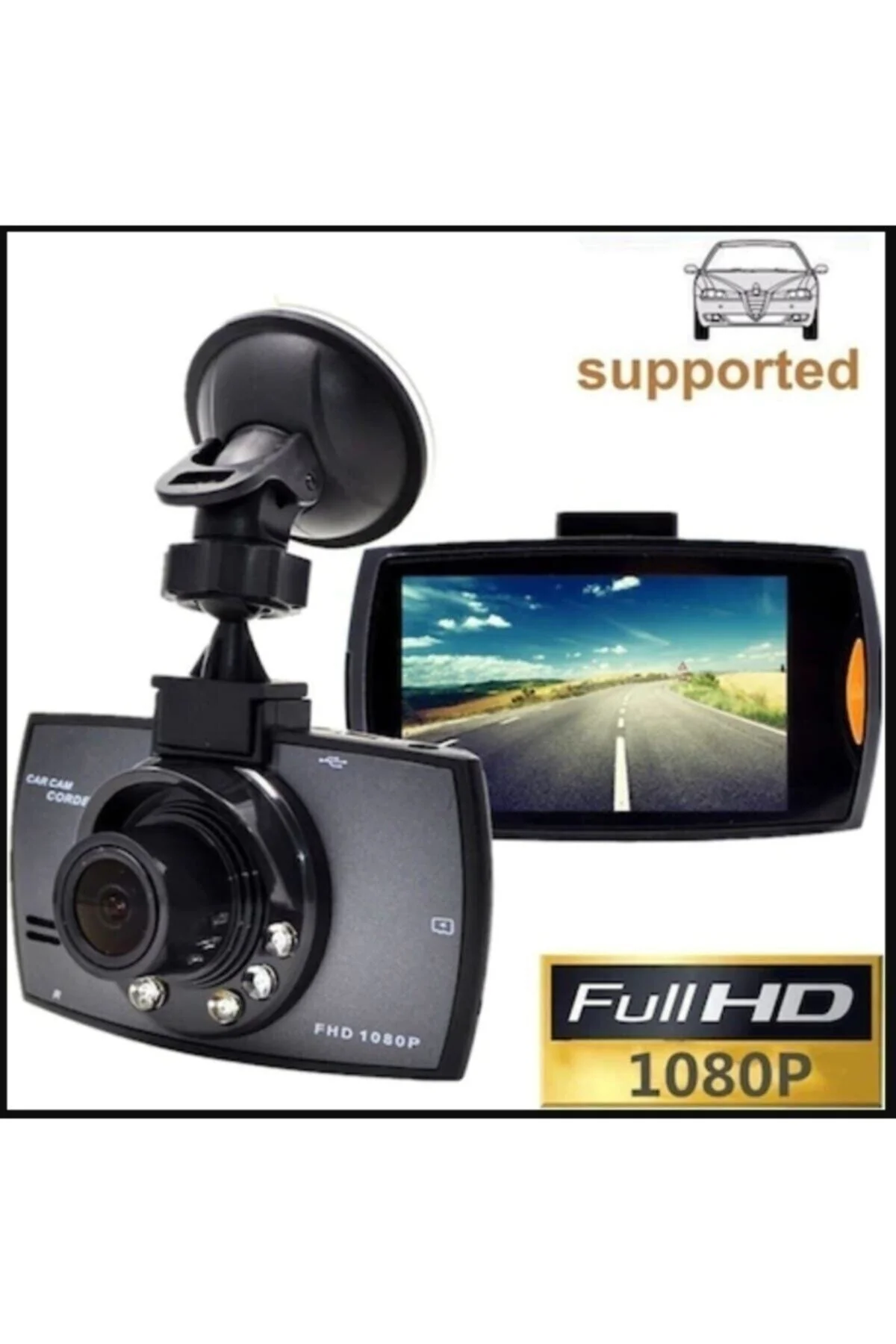 1080p Full Hd Araç Içi Kamera Araç Yol Kayıt Kamerası Çakmaklık Girişli - pazariz Görsel 6