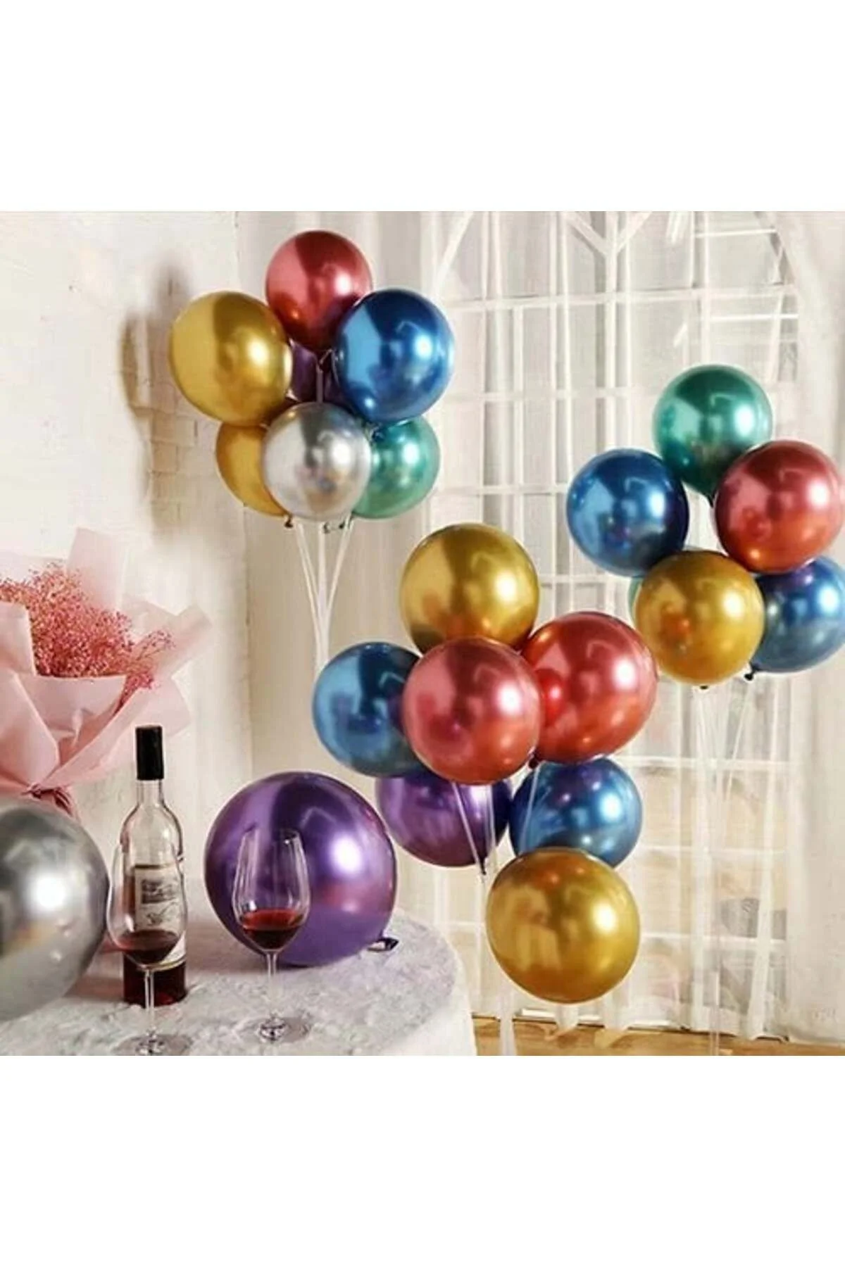 Mavi Beyaz Lacivert Ayaklı Balon Standı - Partioutlet Görsel 4