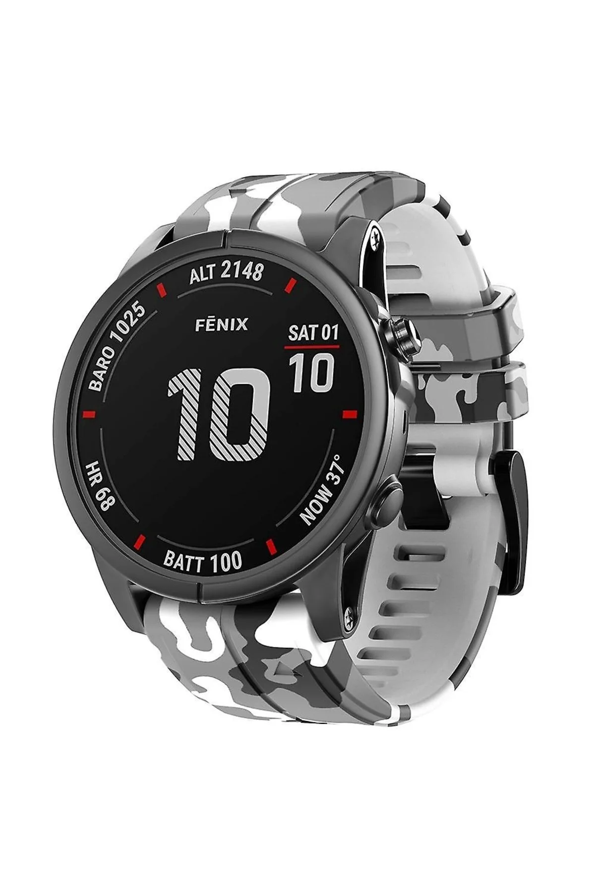 Garmin Quatix 5 (22MM) Kamuflaj Silikon Saat Kordonu