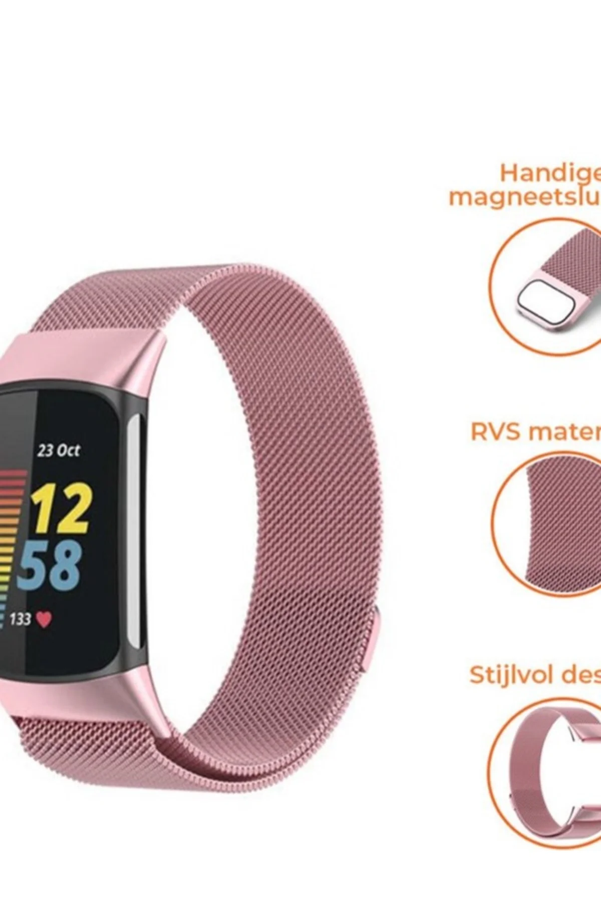 Fitbit Charge 6 Için Manyetik Metal Saat Kordonu - Markacase Görsel 3