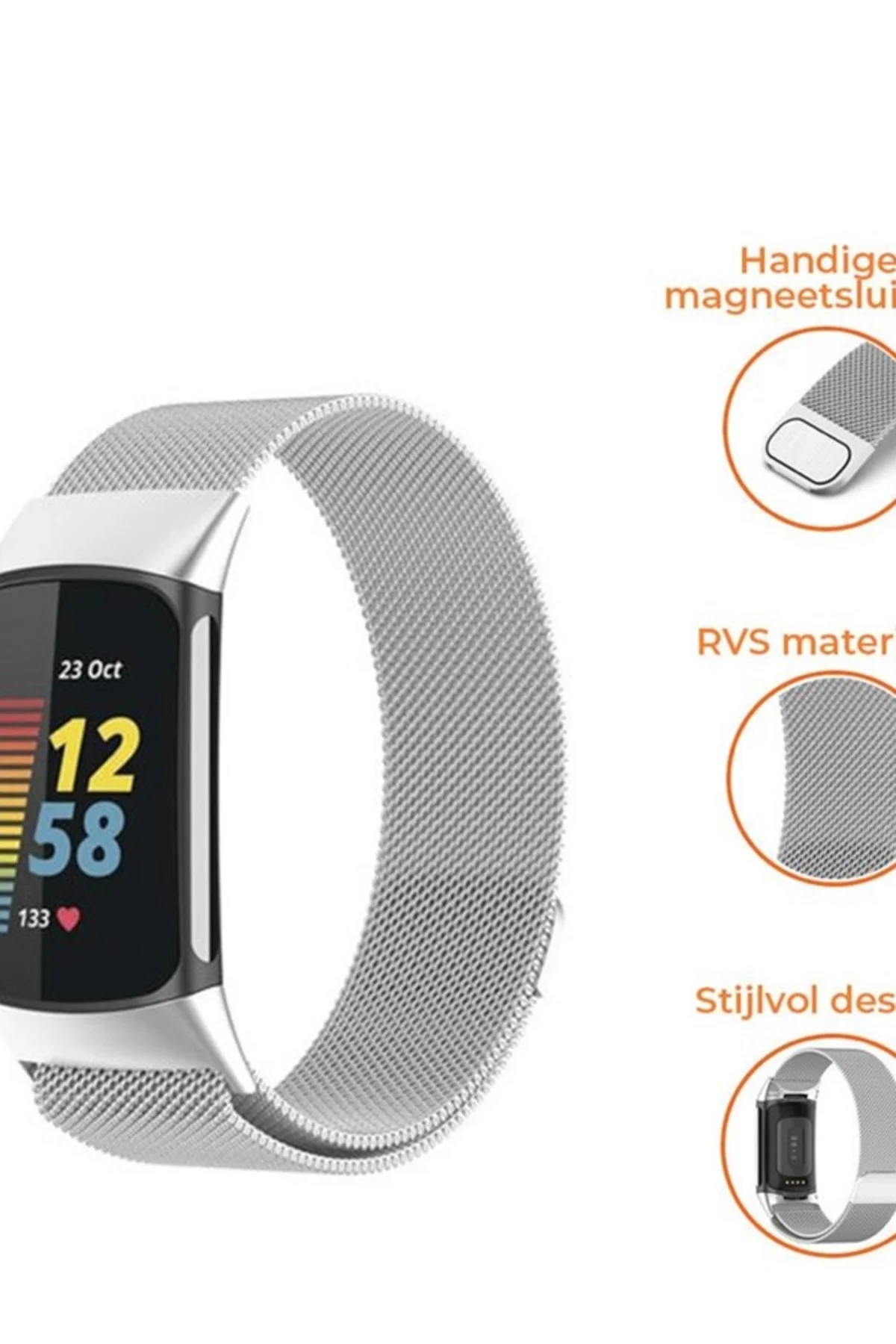 Fitbit Charge 5 Için Manyetik Metal Saat Kordonu - Markacase Görsel 5