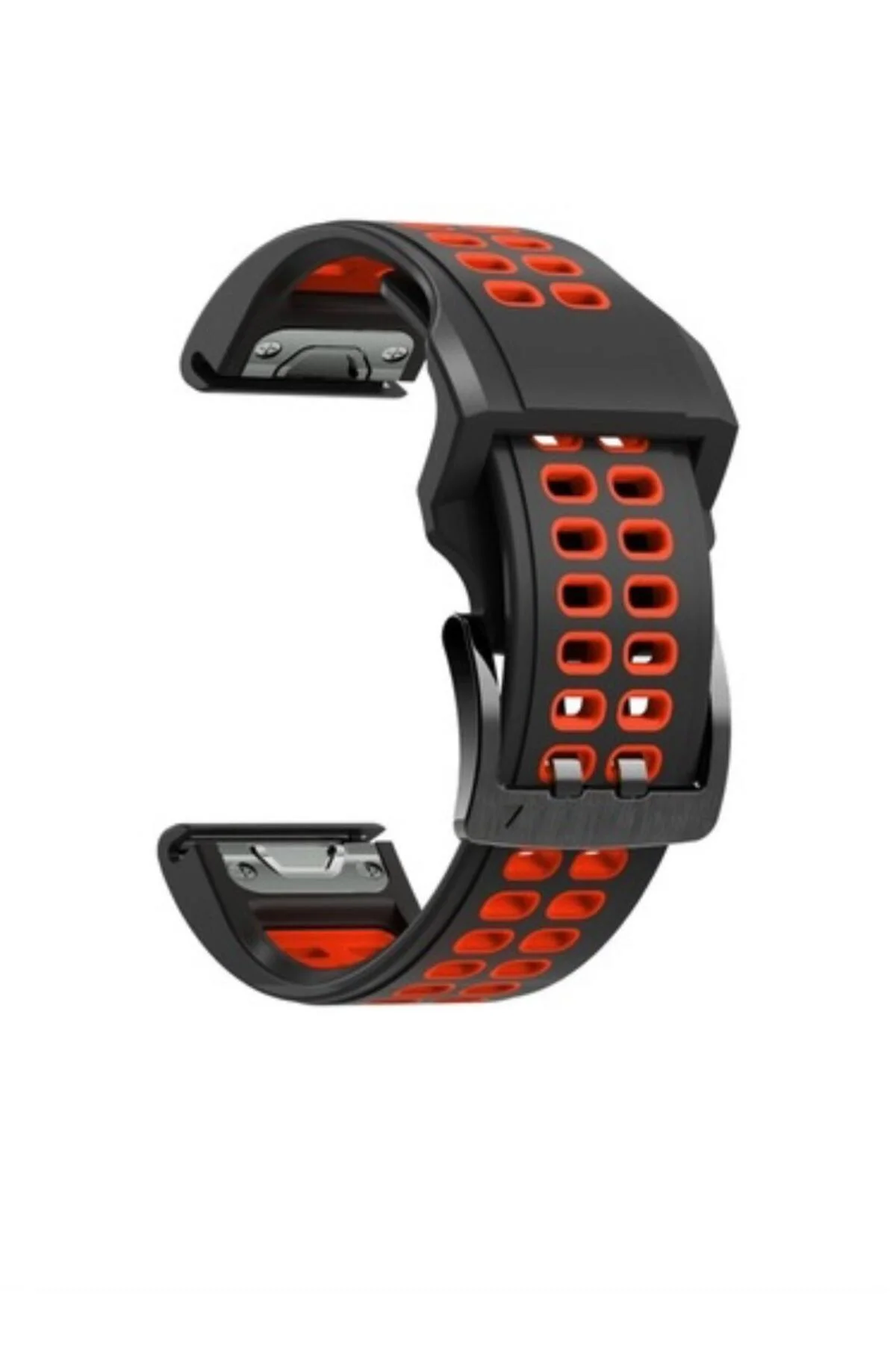 Garmin fenix 6-6pro (22mm) Hızlı Bırakma Çift Sıralı Silikon Saat Kordonu - Markacase Görsel 4