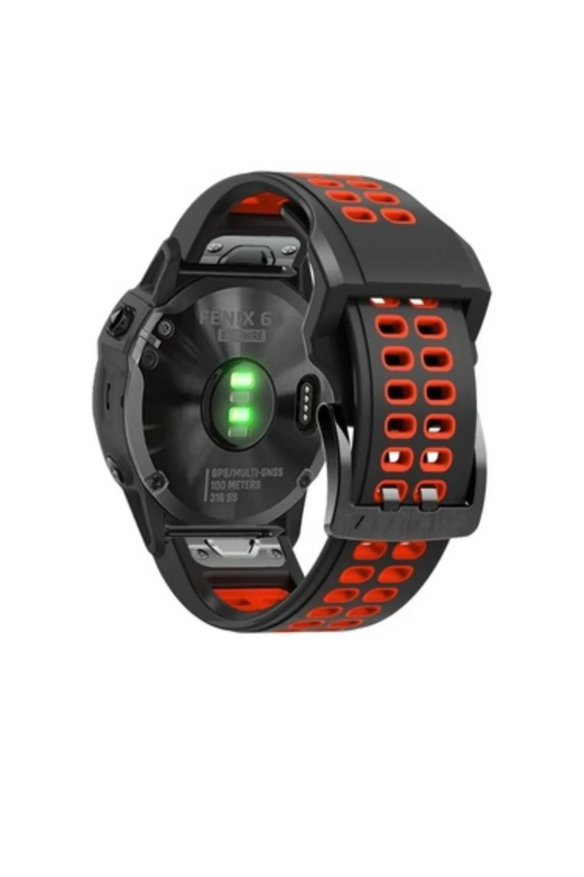 Garmin fenix 6-6pro (22mm) Hızlı Bırakma Çift Sıralı Silikon Saat Kordonu