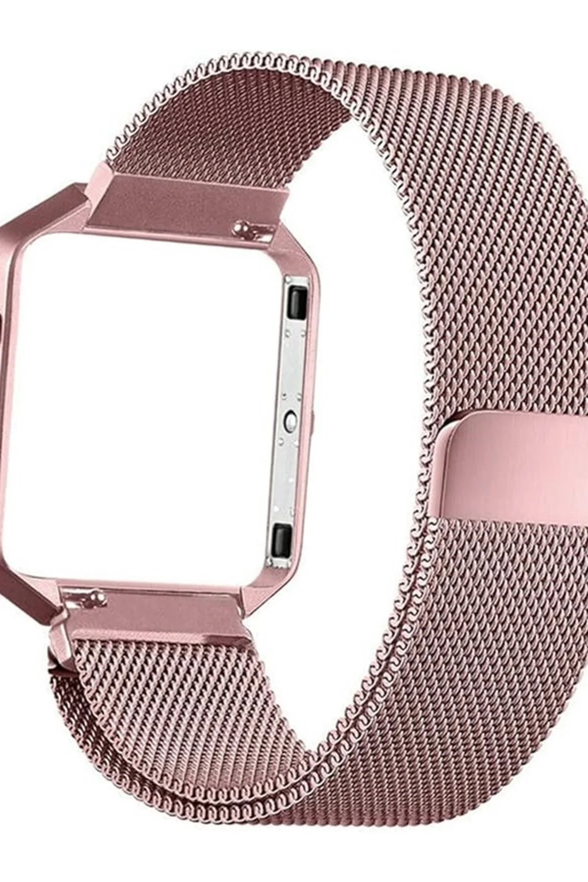 Fitbit Blaze Uyumlu Metal Mıknatıslı Milanese Kordon roze gold - Markacase Görsel 2