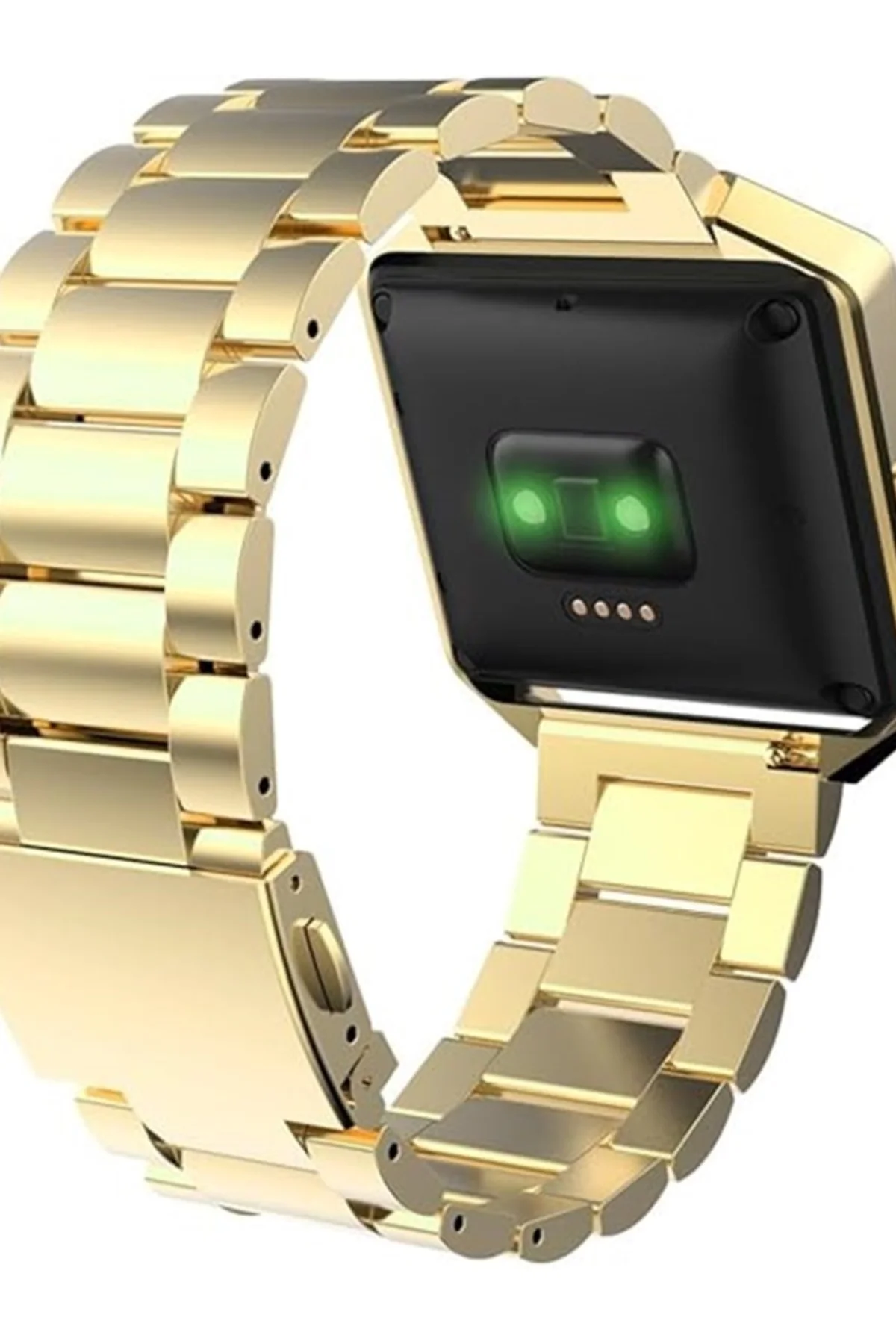 Fitbit Blaze Metal Çerçeve Kelebek Toka Üç Boncuk Paslanmaz Çelik Metal Saat Kordonu - Markacase Görsel 3