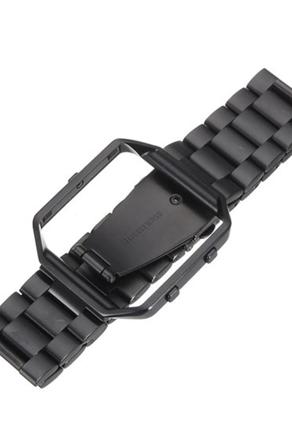 fitbit Blaze Metal Çerçeve Kelebek Toka Üç Boncuk Paslanmaz Çelik Metal Saat Kordonu - Markacase Görsel 3