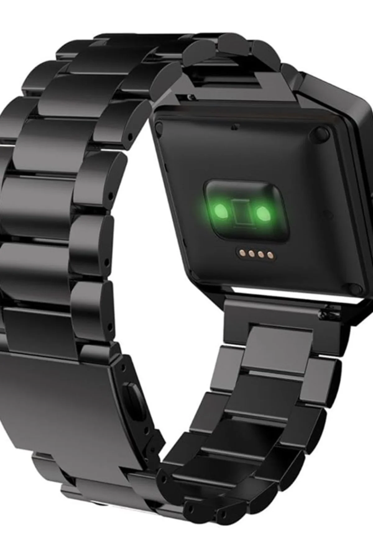 fitbit Blaze Metal Çerçeve Kelebek Toka Üç Boncuk Paslanmaz Çelik Metal Saat Kordonu - Markacase Görsel 2