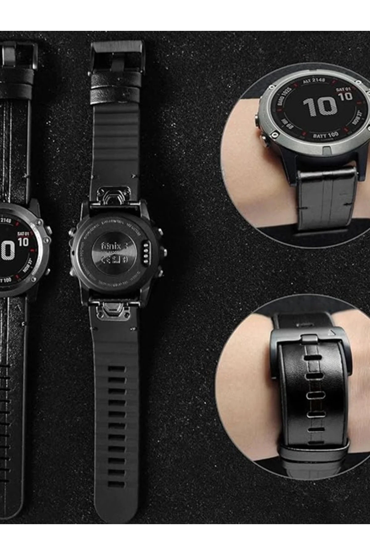 Garmin Fenix 3-3hr-3pro ile uyumlu Için Quick Fit Özellikli Deri Kordon - Markacase Görsel 2