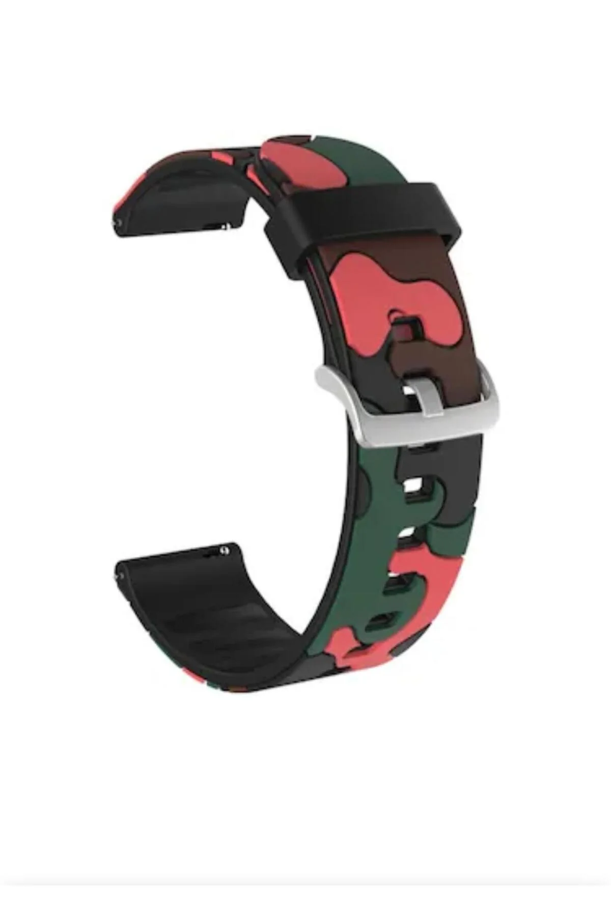 Samsung Galaxy Watch 7 40MM-44MM Uyumlu 20MM Için Kamuflaj Silikon Saat Kordonu