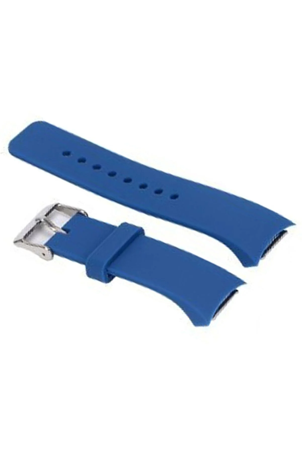 Samsung Ile Uyumlu Gear S2 Sport (R720) Uyumlu Adaptörlü Silikon Kordon Lacivert