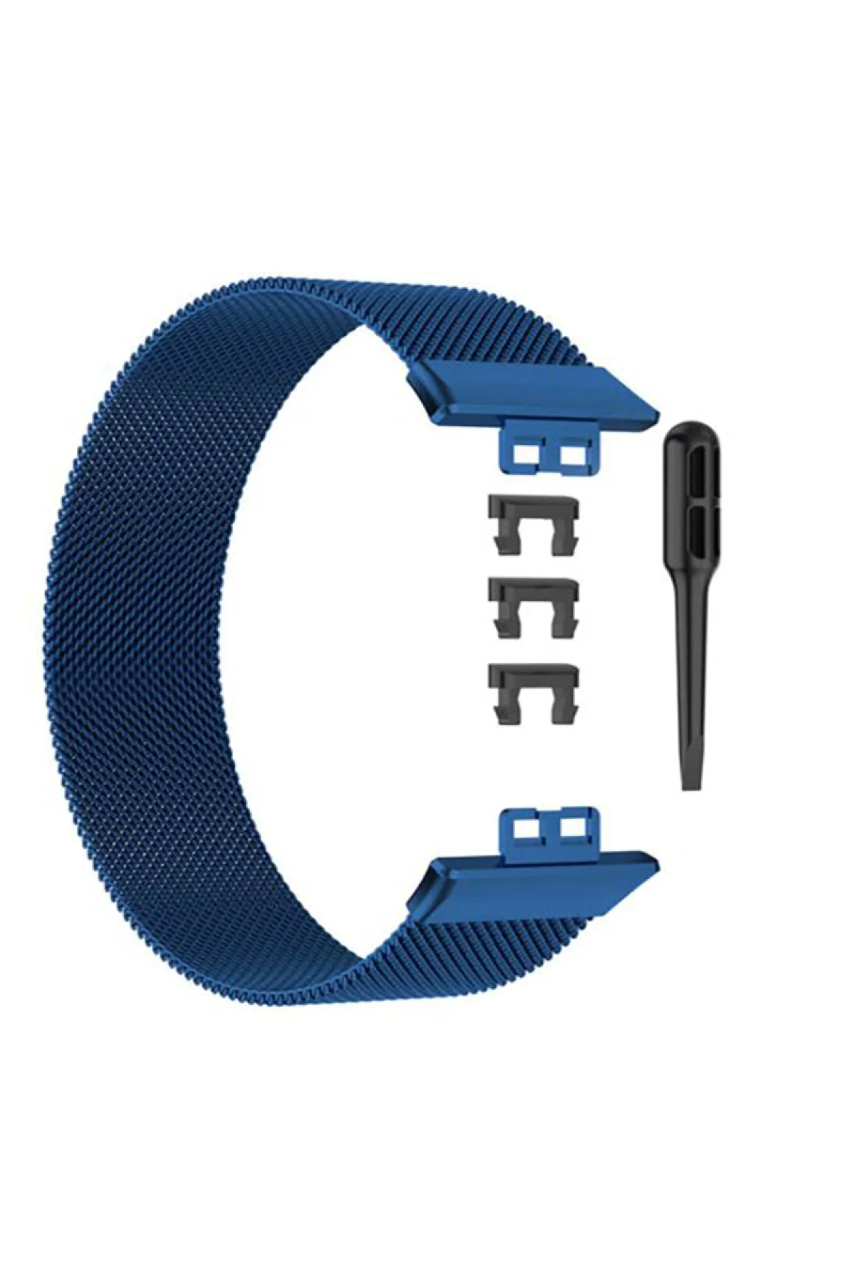 Huawei Watch Fit Elegant Için Pimli Metal Mıknatıslı Milanese Kordon Lacivert