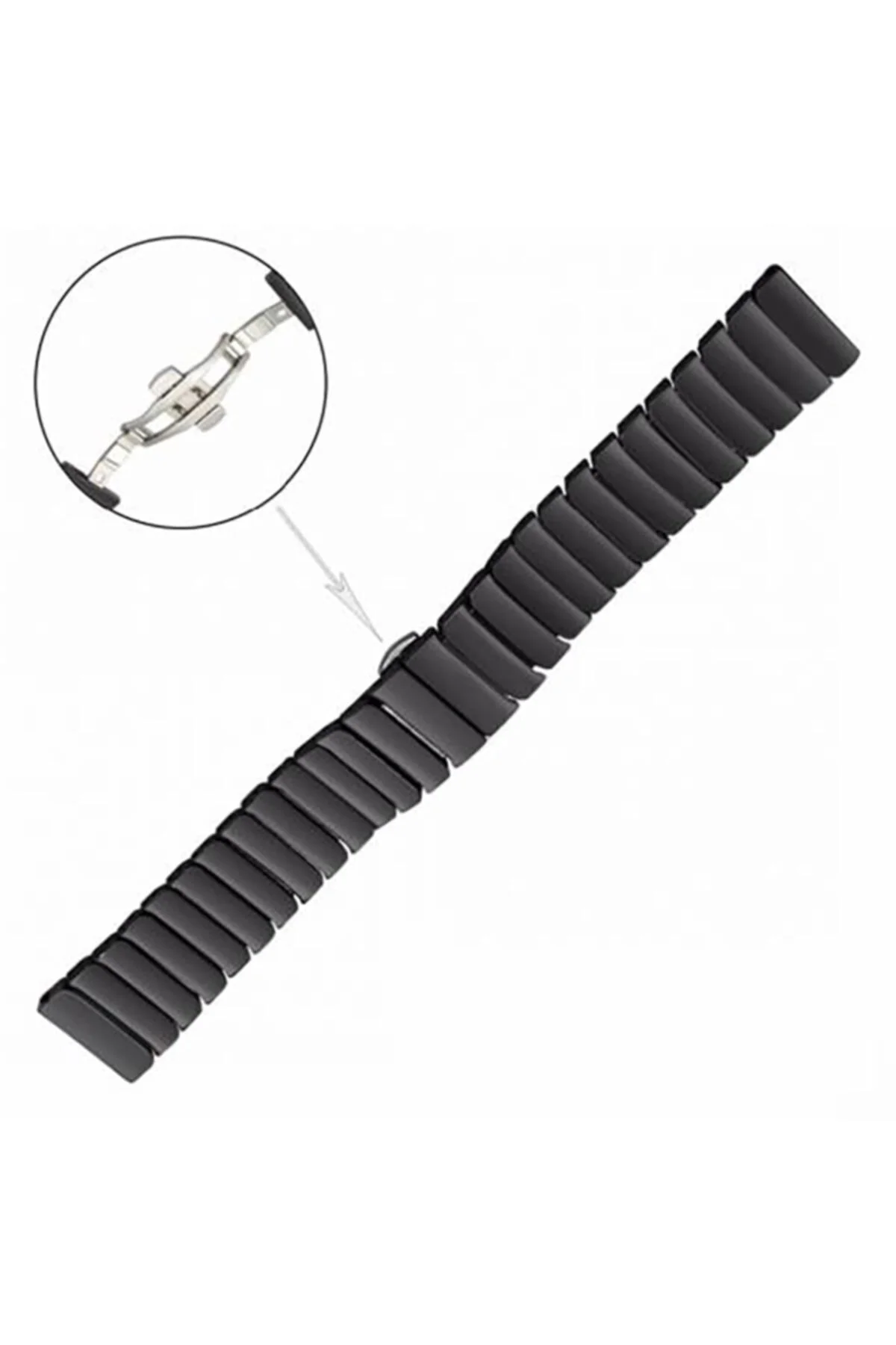 Fossil Watch Gen 6 Için Uyumlu Baklalı Metal Kordon Siyah
