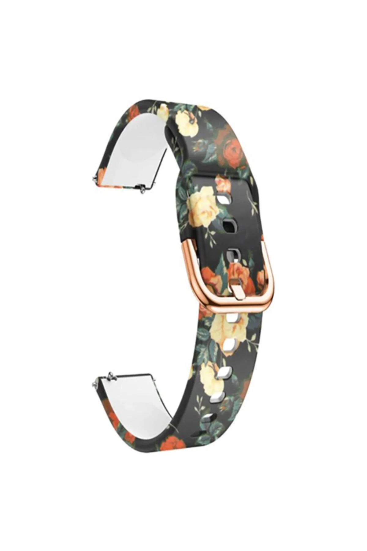 Garmin Vivoactive 4 Için Desenli Silikon Kordon Gül