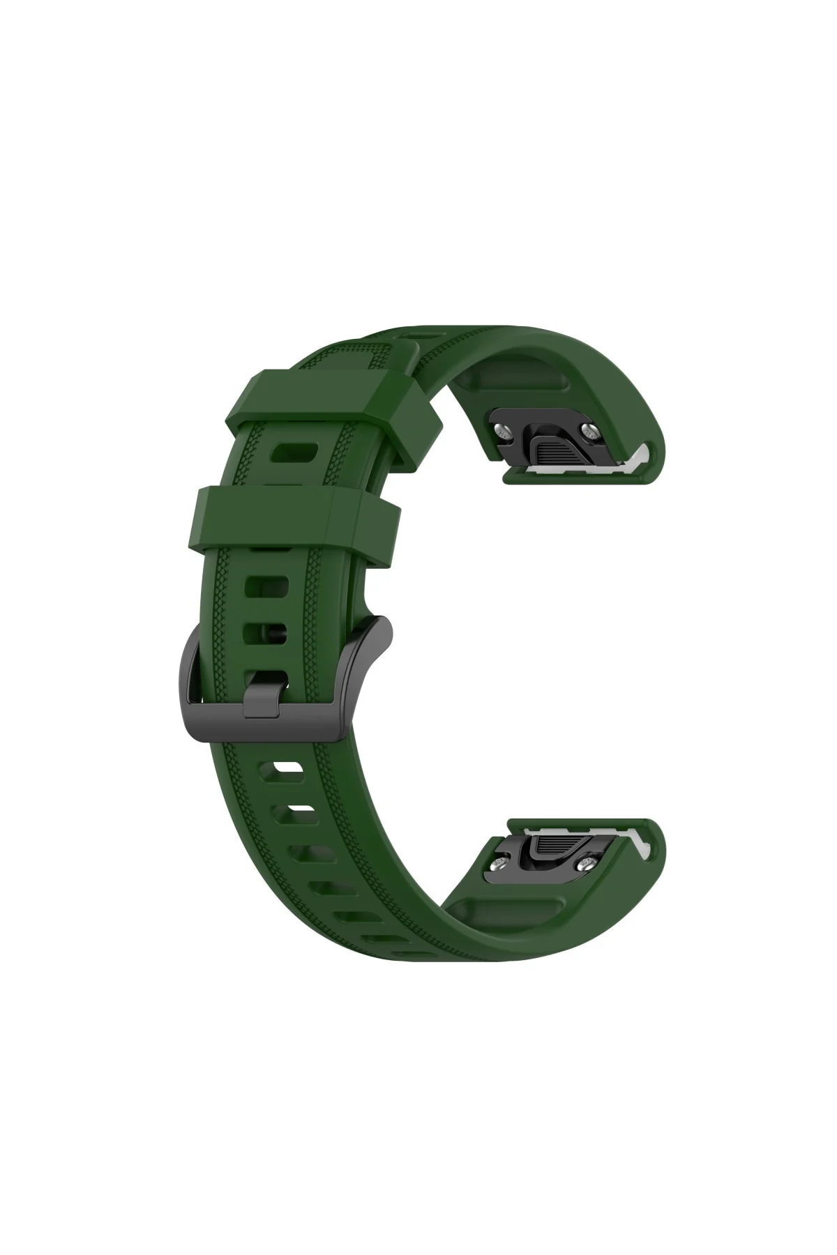 Garmin Fenix 6s Pro Solar Uyumlu Quick Fit Özellikli Silikon Kordon Koyu Yeşil