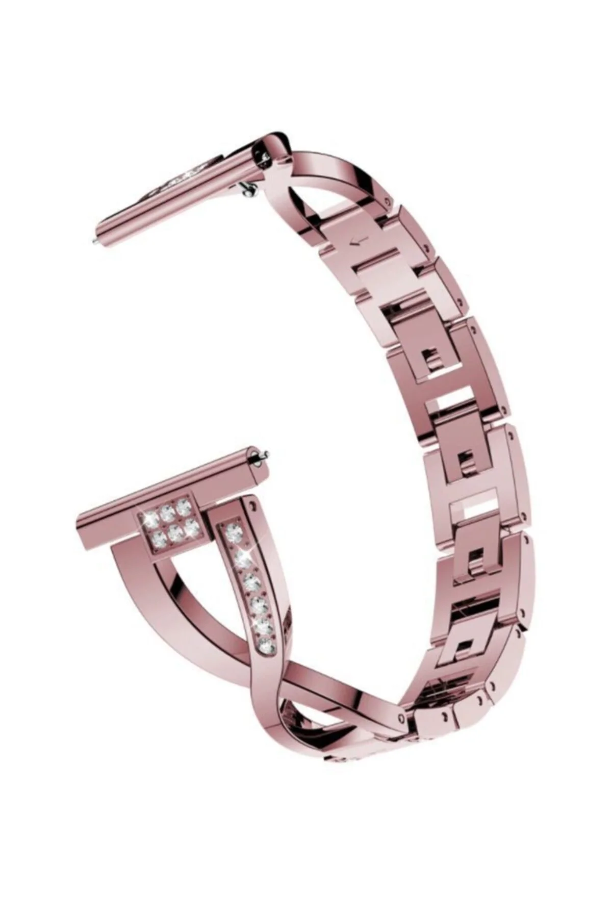 Honor Watch Gs Pro Için Pırlanta Görünümlü Lüks Metal Fantezi Bileklik Rose