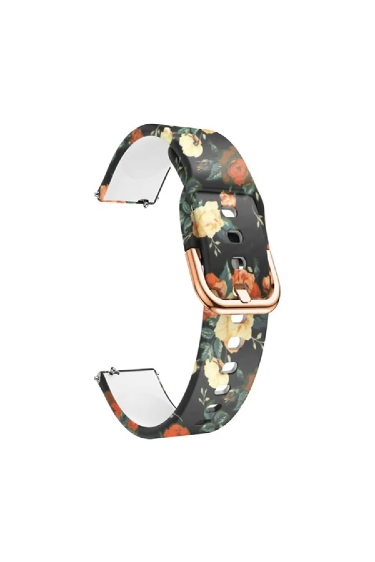 Samsung Galaxy Watch 46 Mm R800 Için Desenli Silikon Kordon Gül