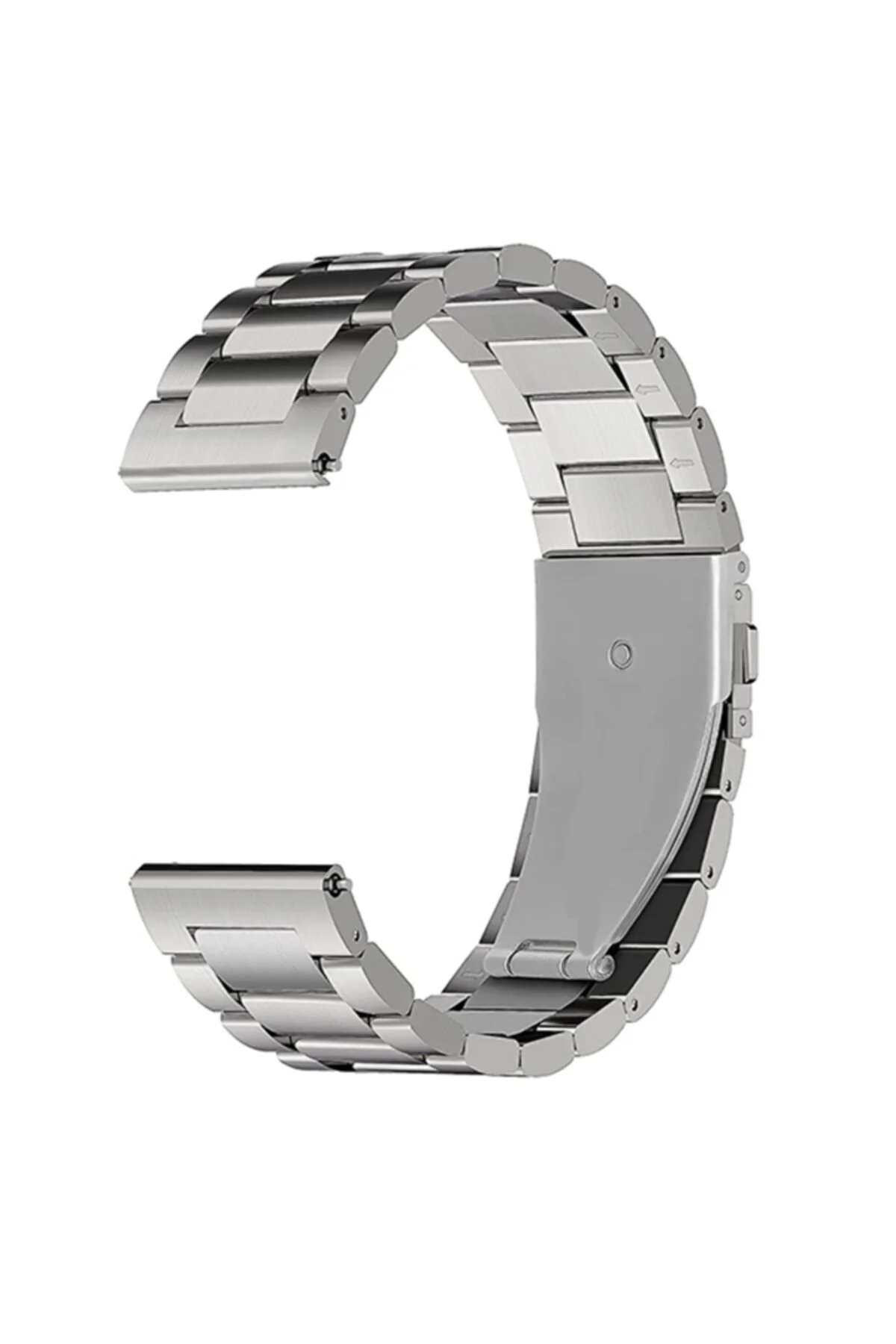 Samsung Galaxy Watch 3 41 Mm Için Metal Tokalı Dişli Kordon Gümüş