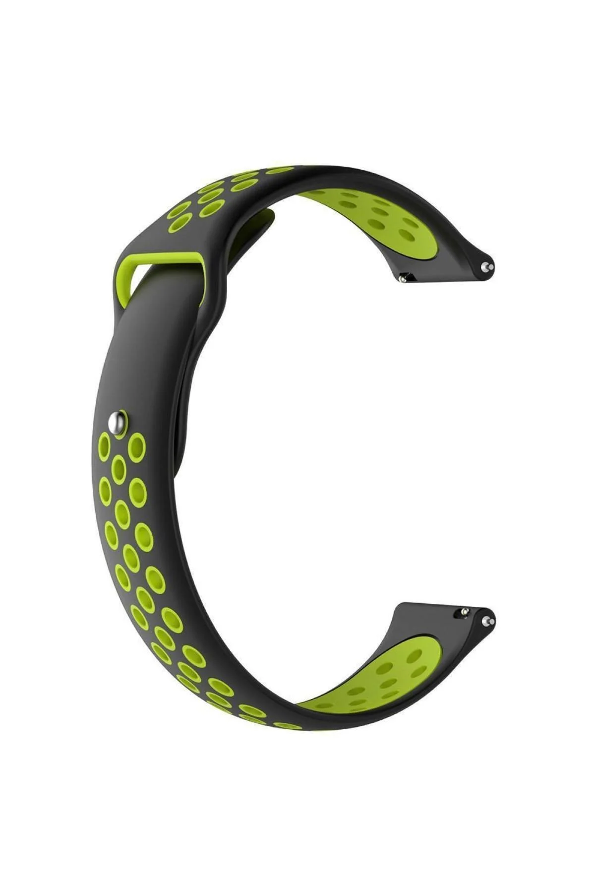 Samsung Galaxy Watch 4 Classic 42 Mm R880 Için Delikli Spor Kordon Siyah Sarı