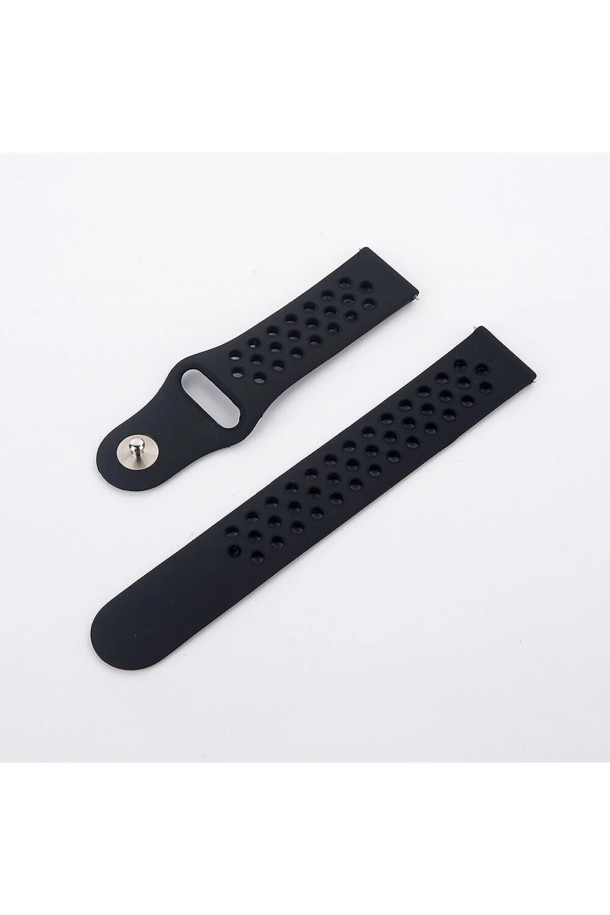 Samsung Galaxy Watch 4 40 Mm R860 Için Delikli Spor Kordon Füme Siyah