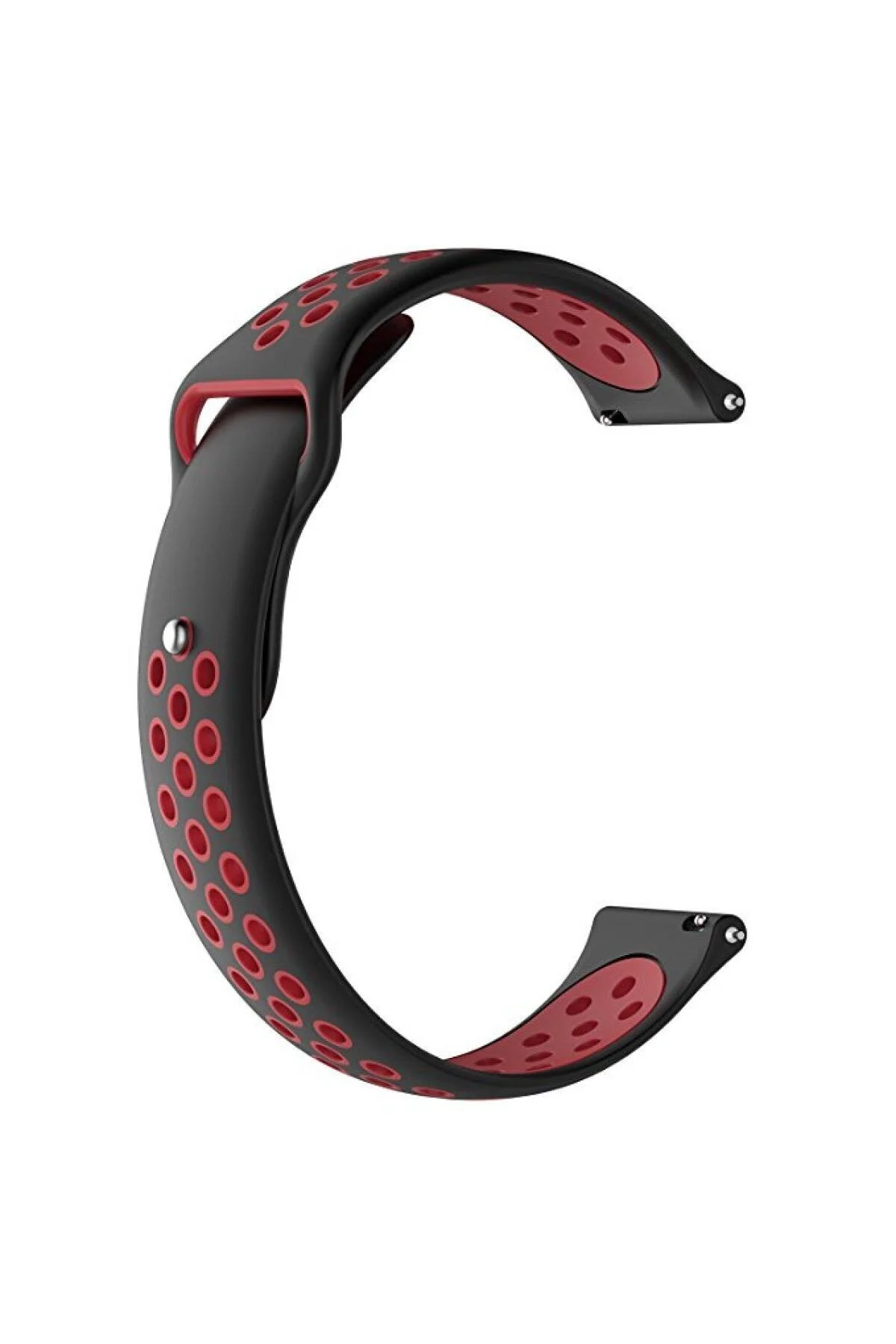 Samsung Galaxy Watch 4 40 Mm R860 Için Delikli Spor Kordon Siyah Kırmızı