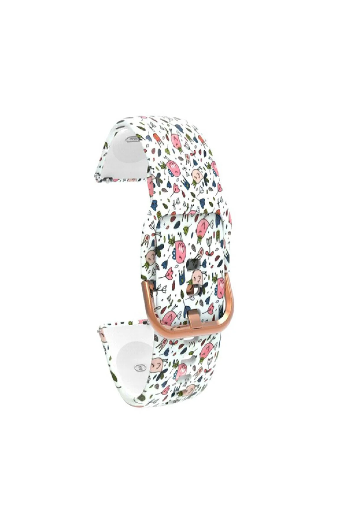 Amazfit Gtr 47 Mm - Gtr 47 Mm Lite Için Desenli Silikon Kordon Pembe Kuş