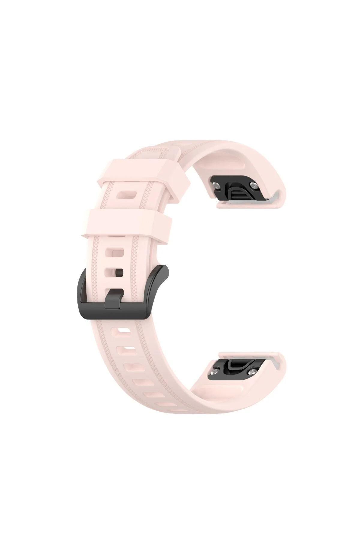 Garmin Fenix 6s Pro - 6s Pro Uyumlu Solar Için Quick Fit Özellikli Silikon Kordon Kayış Açık Pembe