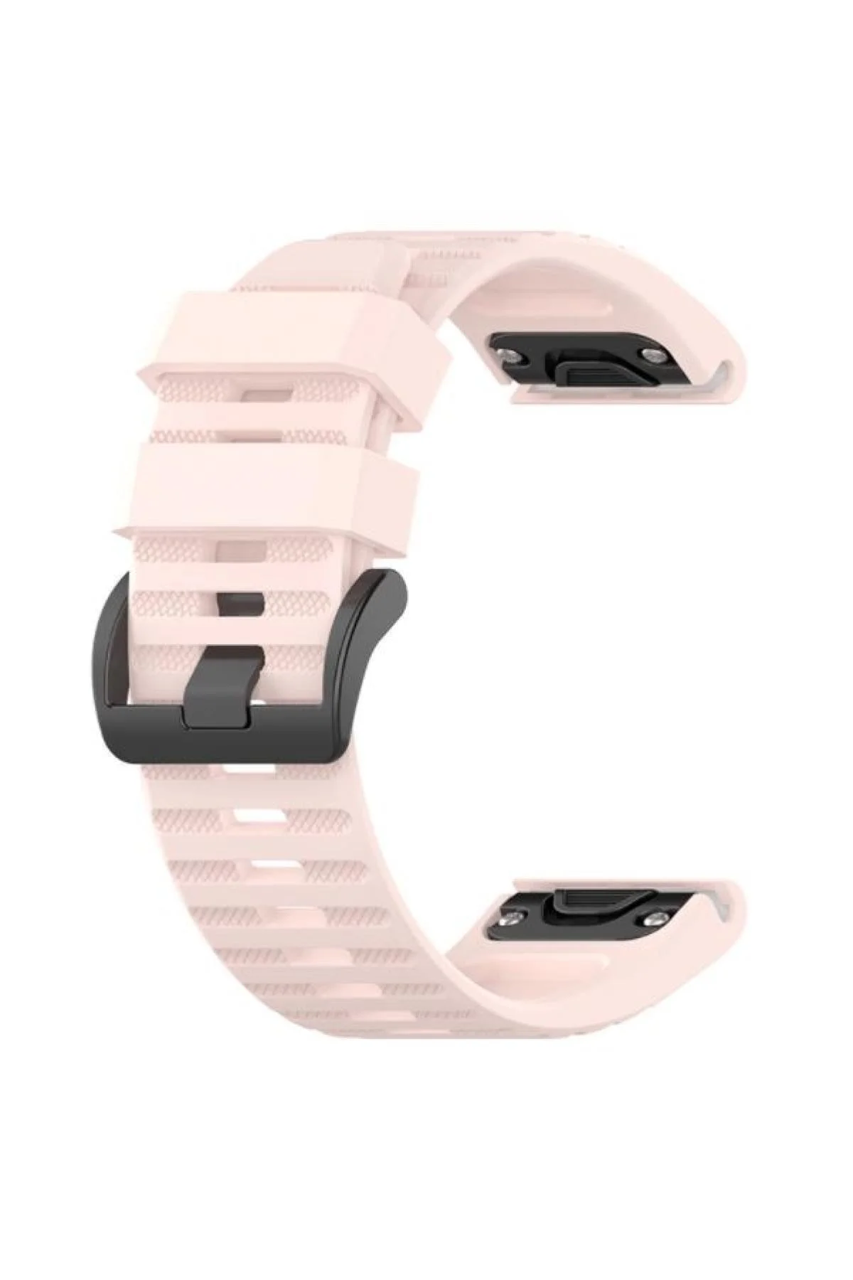 Garmin Fenix 6x Pro Solar Için Quick Fit Özellikli Silikon Kordon Kayış Açık Pembe