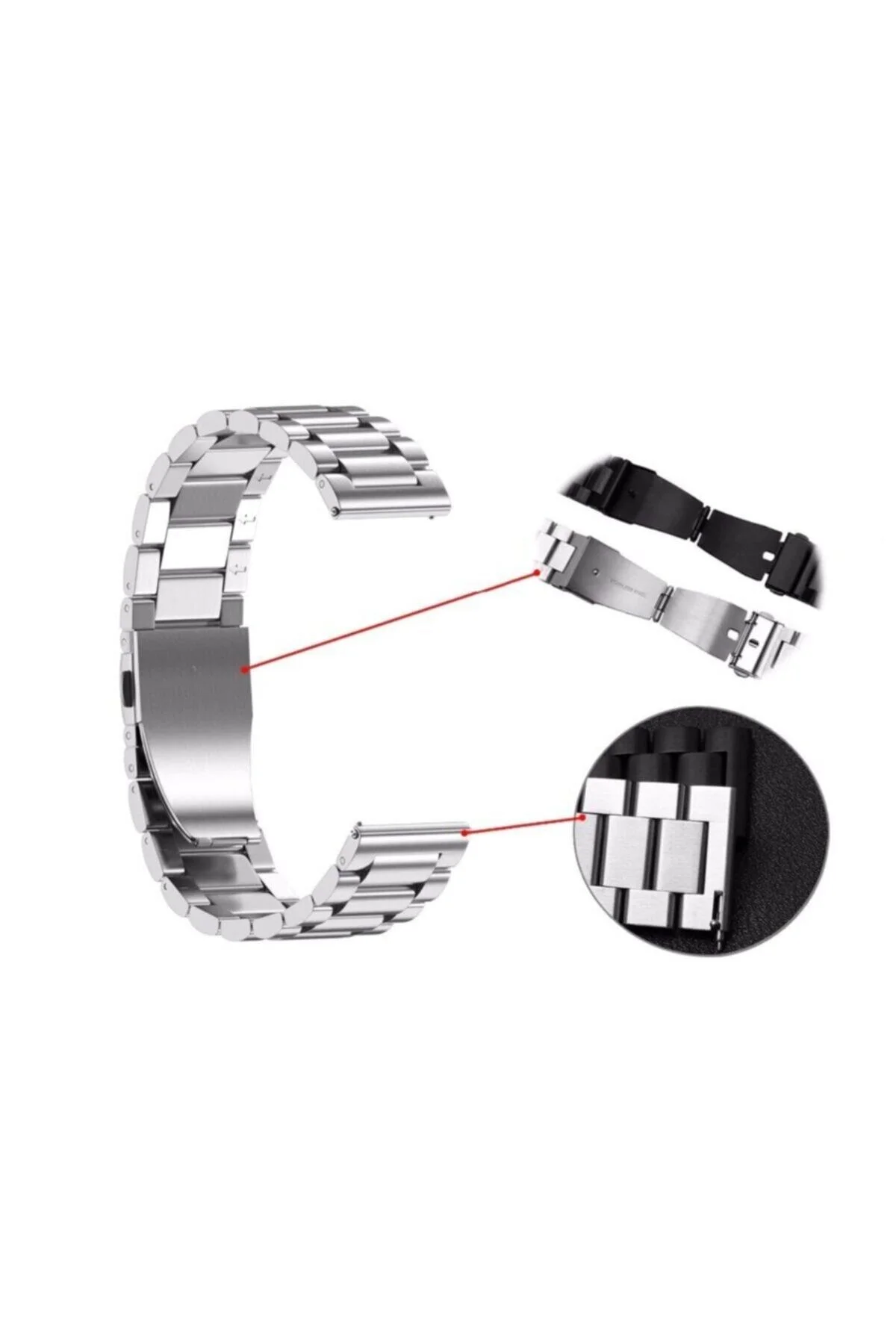 Samsung Gear 2(r380-r381-r382) Için Metal Tokalı Dişli Kordon Gold - Markacase Görsel 2