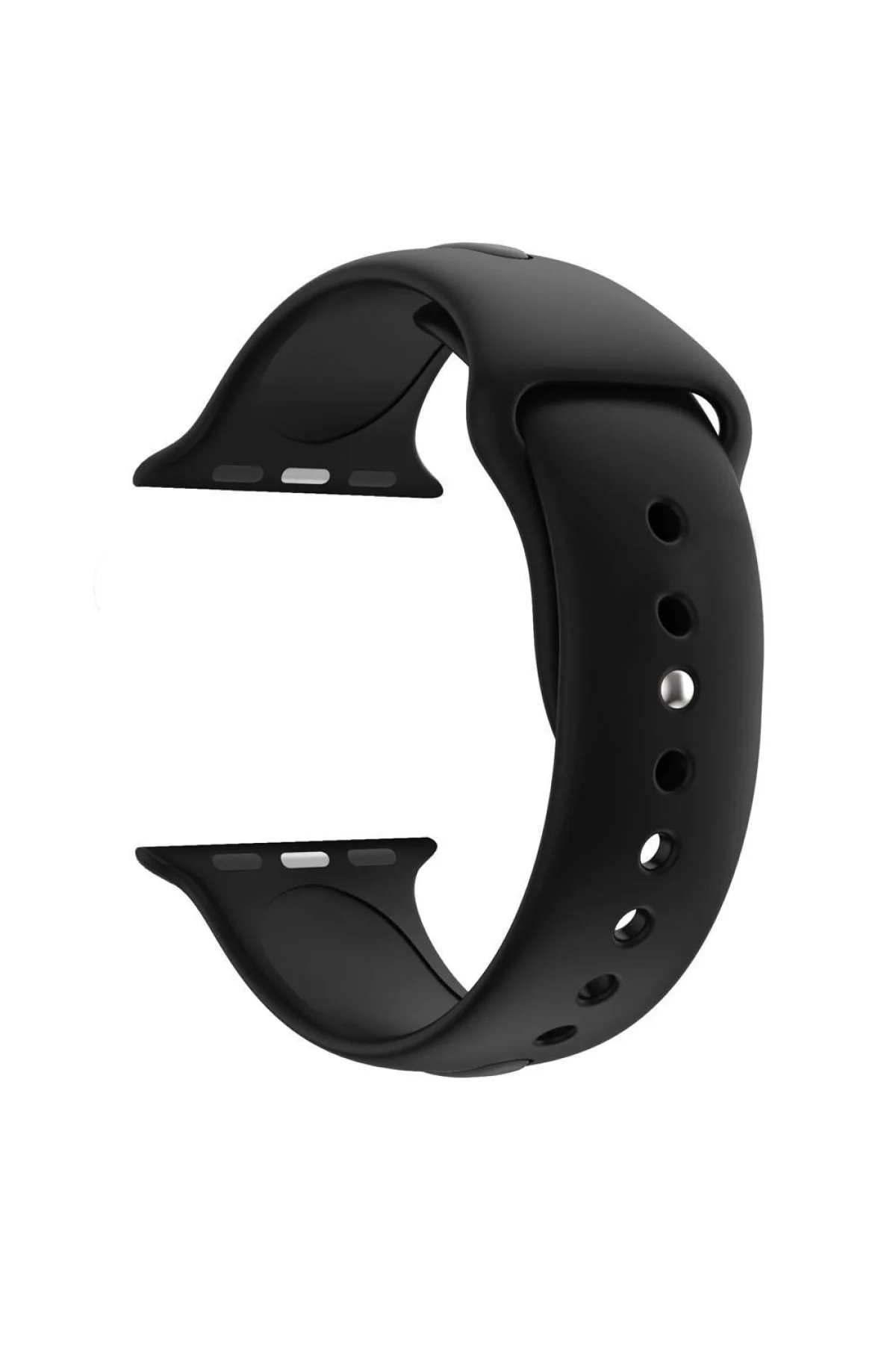 Apple Watch Seri 1 2 3 Için 42 Mm Small Beden(s/m Size) Silikon Kordon(54 Renk) Siyah