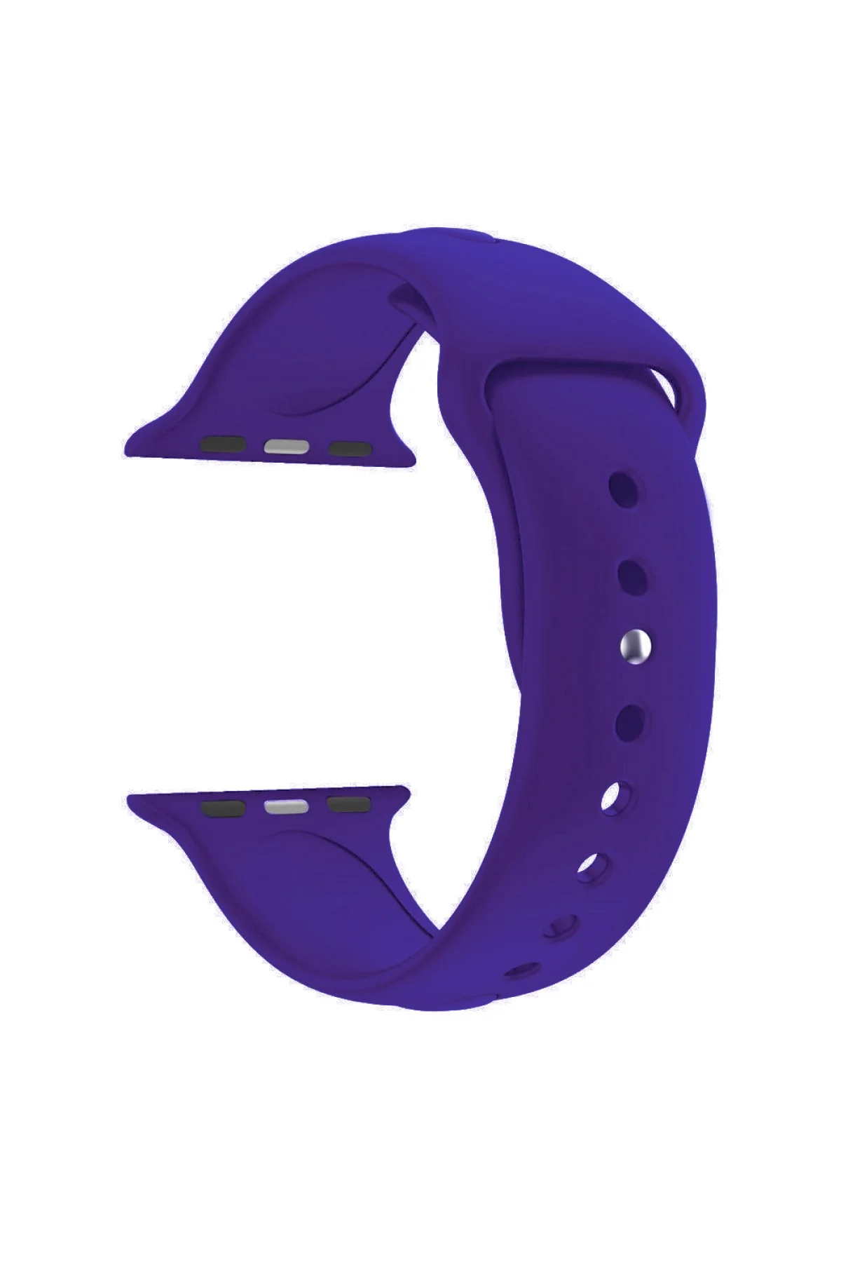 Apple Watch Seri 1 2 3 Için 38 Mm Small Beden(s/m Size) Silikon Kordon(54 Renk) Koyu Mor