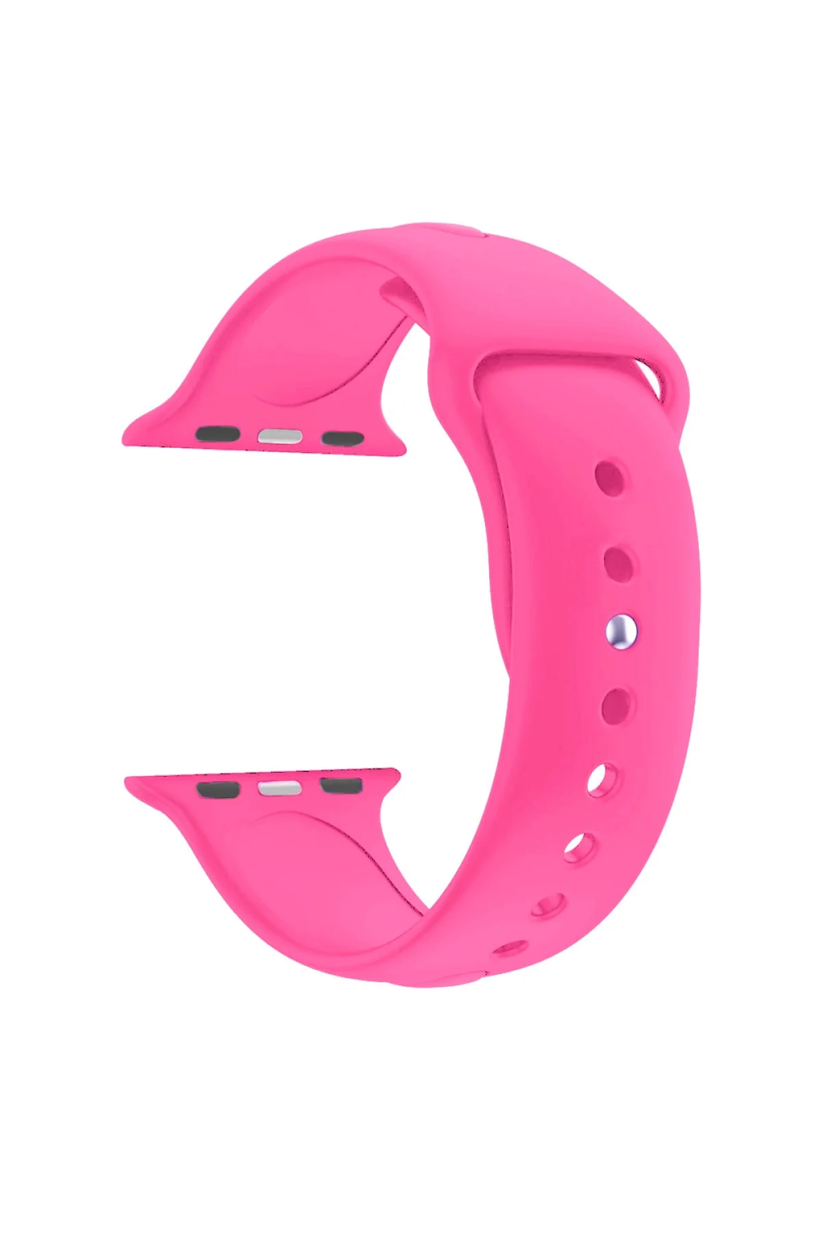 Apple Watch Seri 1 2 3 Için 38 Mm Small Beden(s/m Size) Silikon Kordon(54 Renk) Fuşya