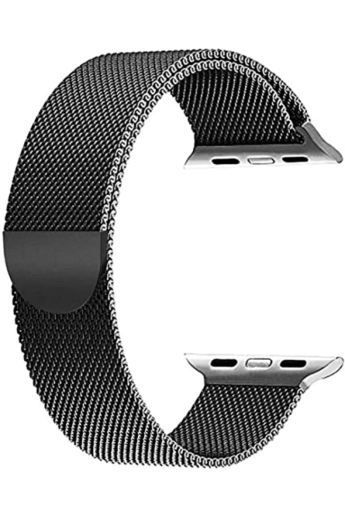 Apple Watch Seri 4 5 6 44 Mm Için Metal Milanese Kordon Siyah