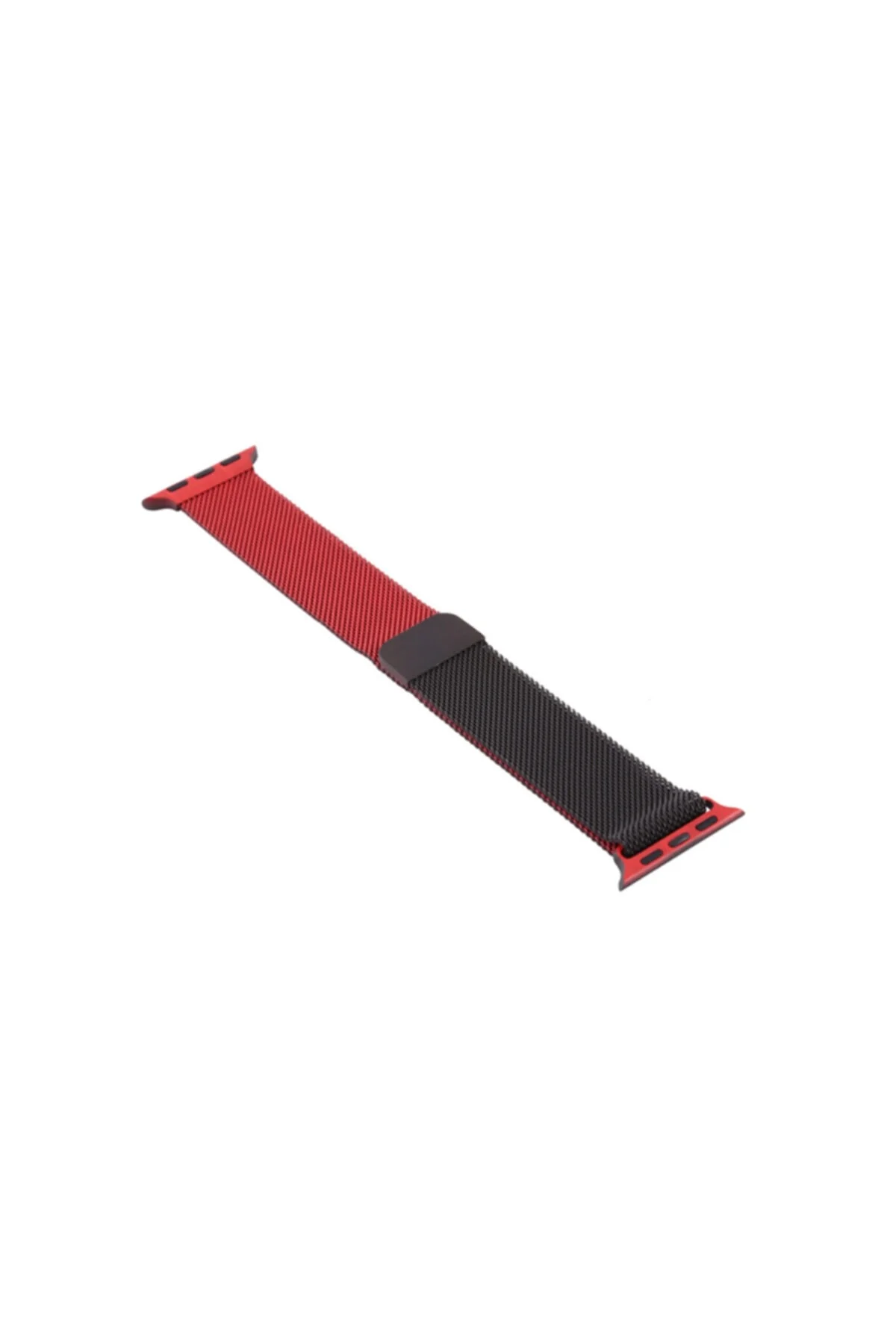 Apple Watch Seri 4 5 6 44 Mm Için Iki Renkli Metal Milanese Kordon Siyah-kırmızı (BLACK-RED)