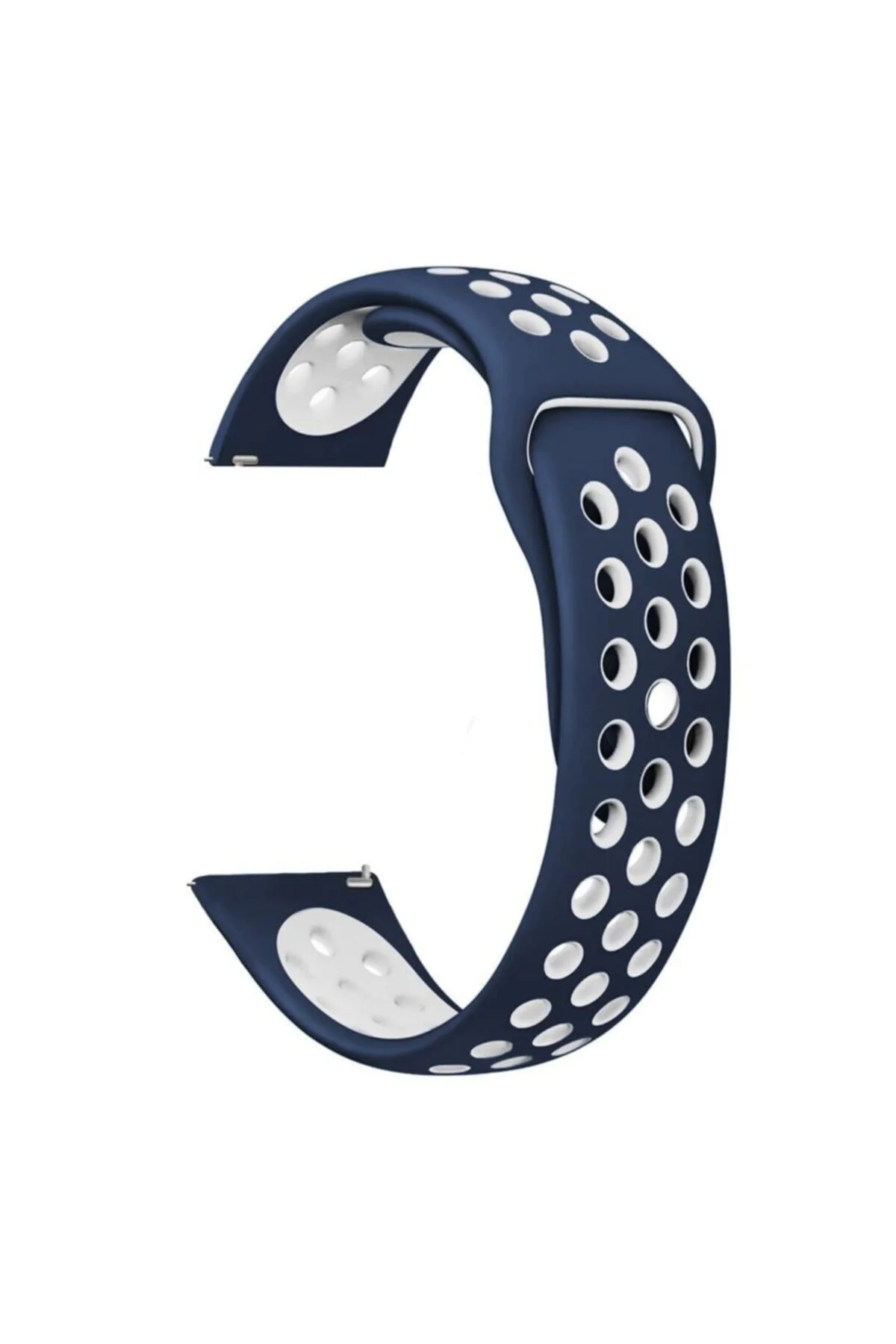 Honor Watch Gs Pro Için Delikli Silikon Kordon Kayış Lacivert Beyaz