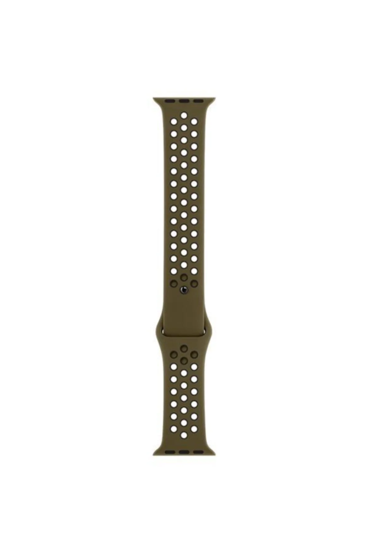 Apple Watch Uyumlu Seri 1 2 3 38 mm Için Koyu Yeşil Siyah Small Beden Delikli Silikon Kordon