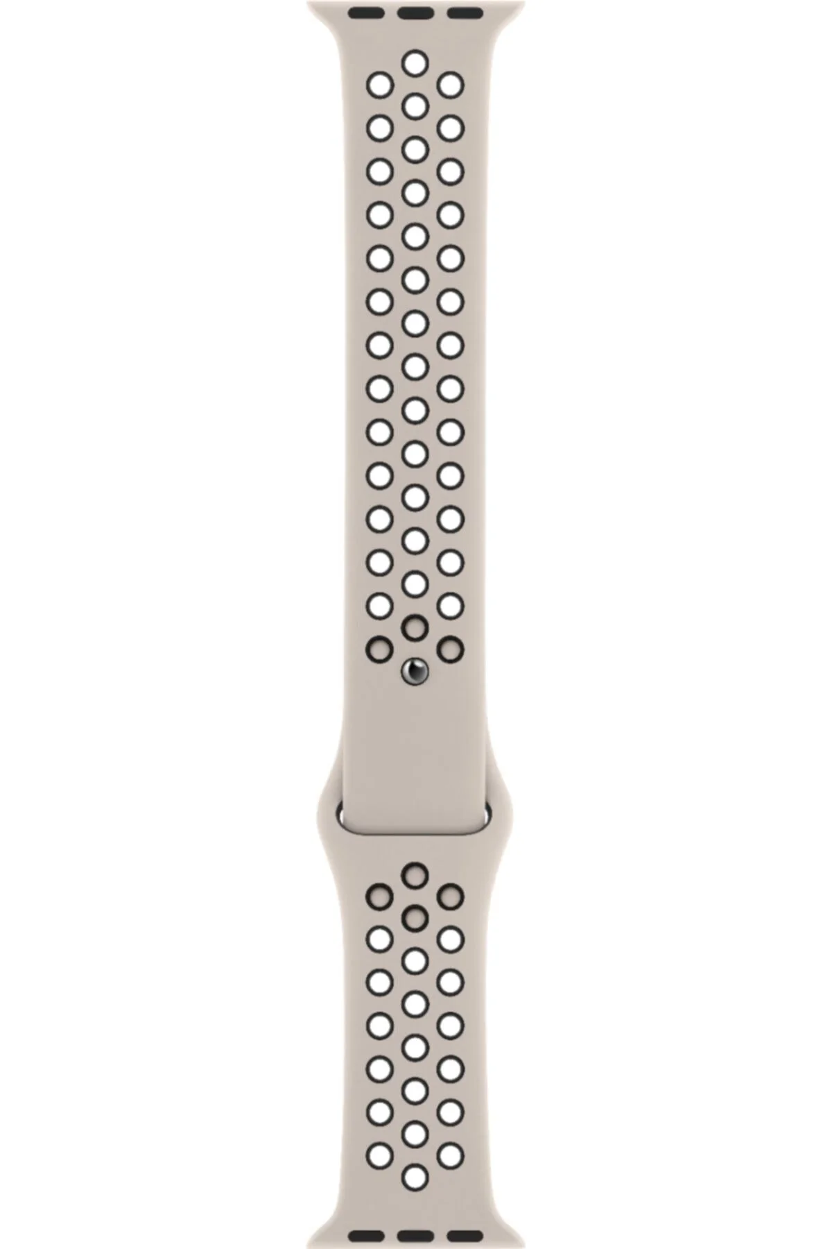 Apple Watch Seri 1 2 3 38 mm Uyumlu Krem Siyah Small Beden(s/m Sıze) Delikli Silikon Kordon