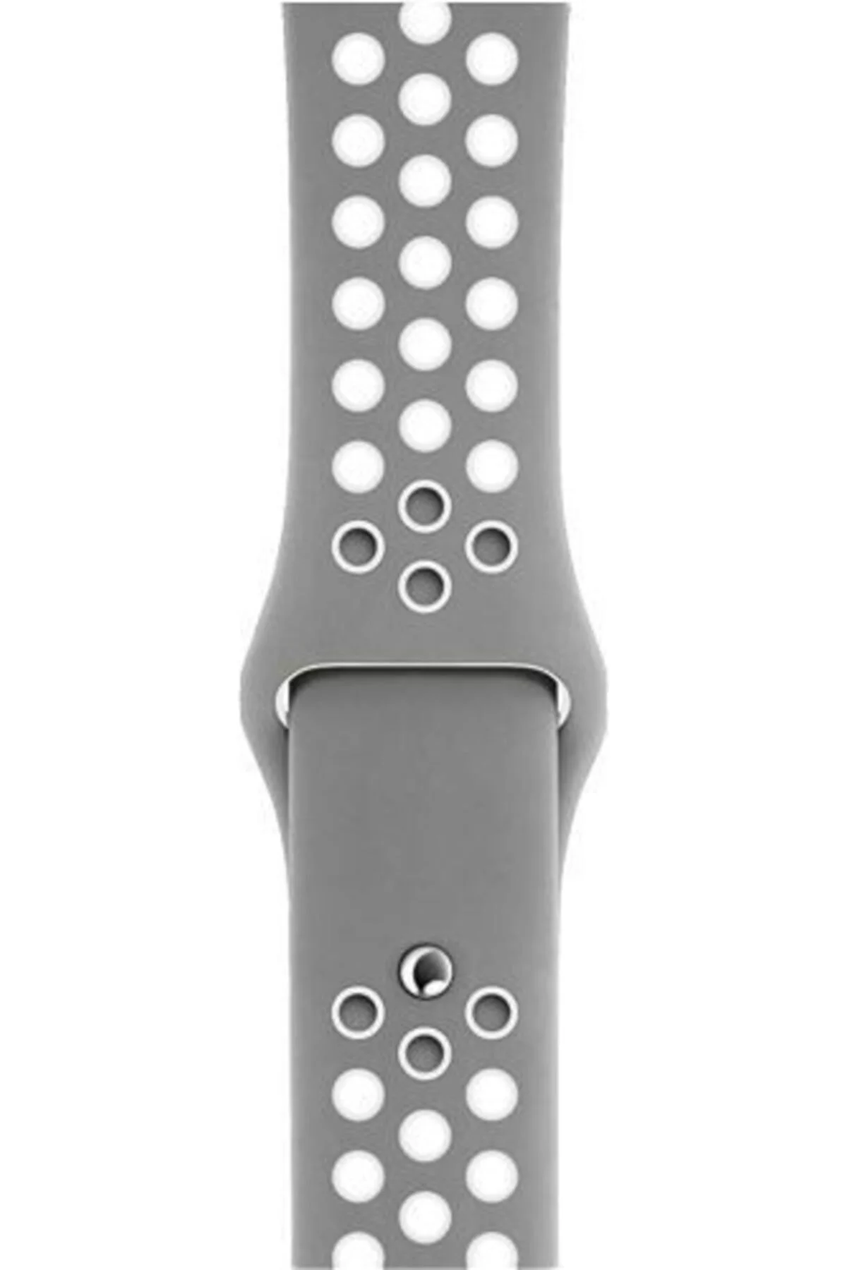 Polar Vantage M Için Delikli Silikon Kordon Kayış Gri Beyaz