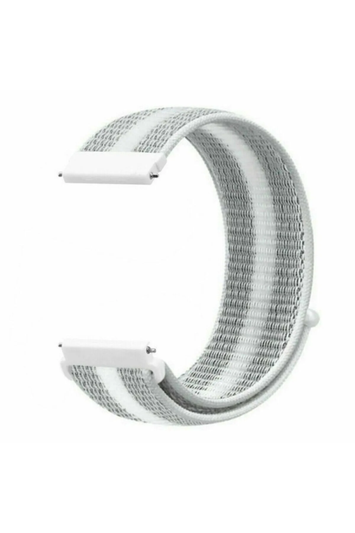 Samsung Galaxy Watch 46 Mm(Sm-r800) Için Kordon Beyaz Çizgili