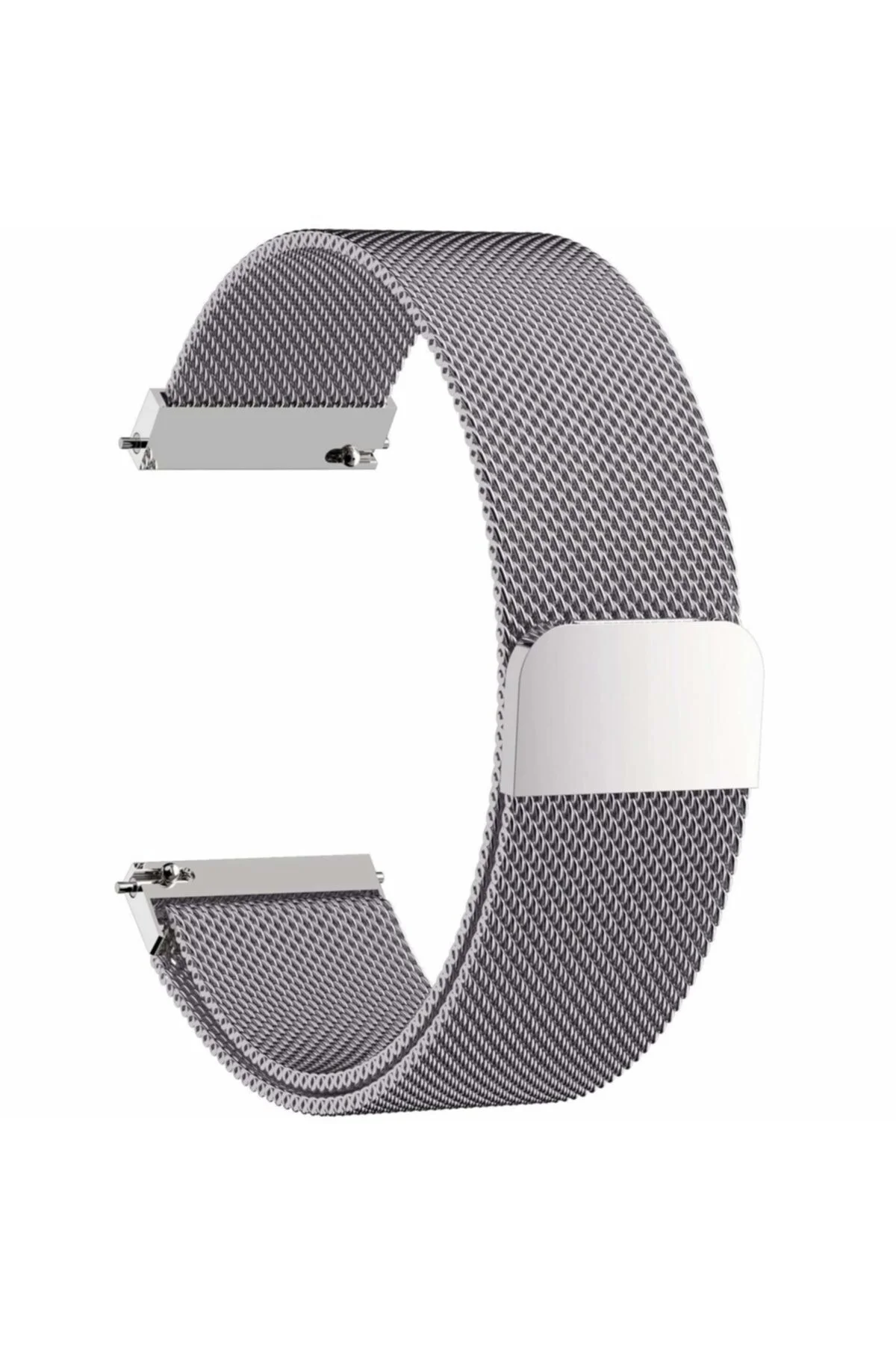 Samsung Gear 2(R380-381-382) Için Metal Mıknatıslı Milanese Kordon Gümüş
