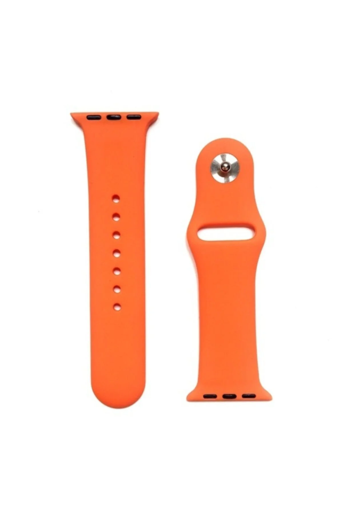 Turuncu Apple Watch Series 4 5 Için 40 mm Small Beden Silikon Kordon