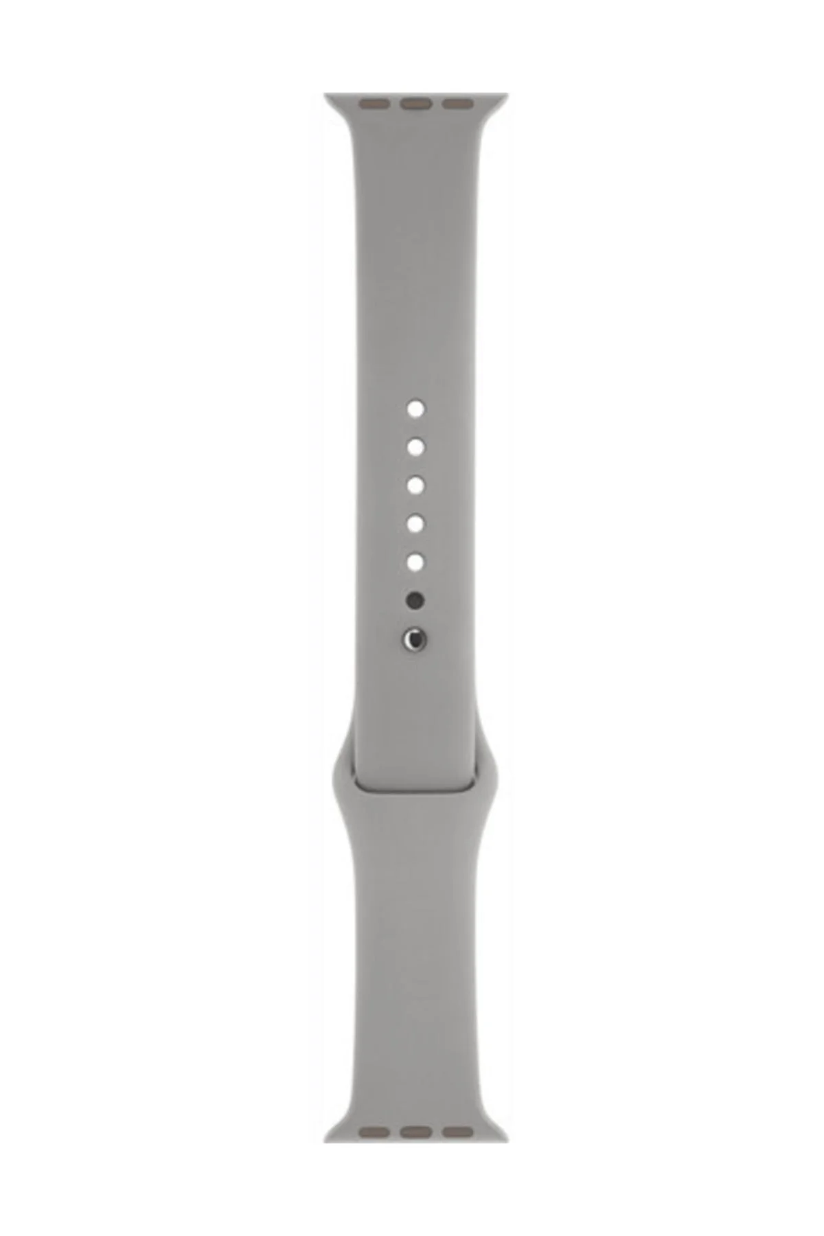 Unisex Gri Apple Watch Series 1 2 3 Uyumlu 42 mm Silikon Kordon L