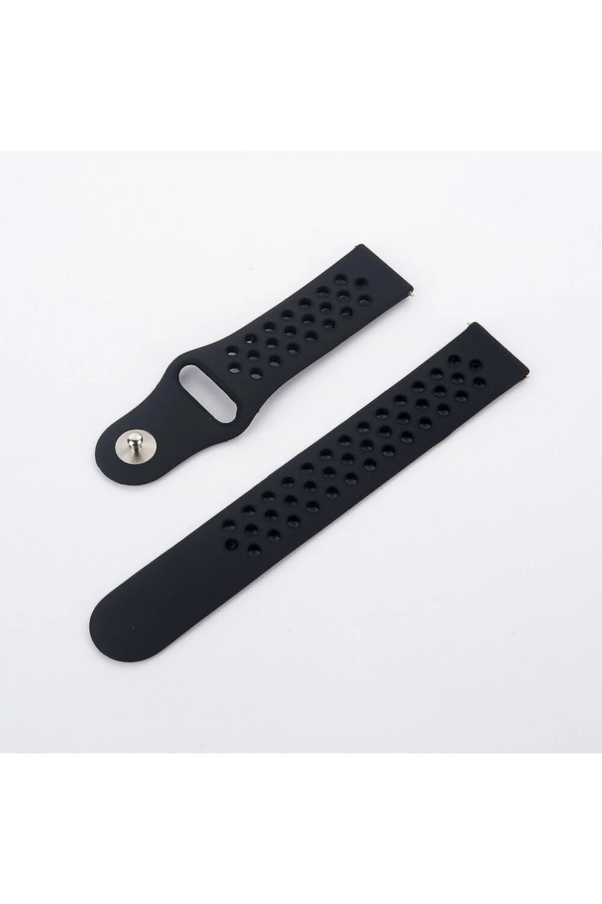 Honor Magicwatch 2 46 Mm Için Delikli Silikon Kordon Kayış Füme Siyah