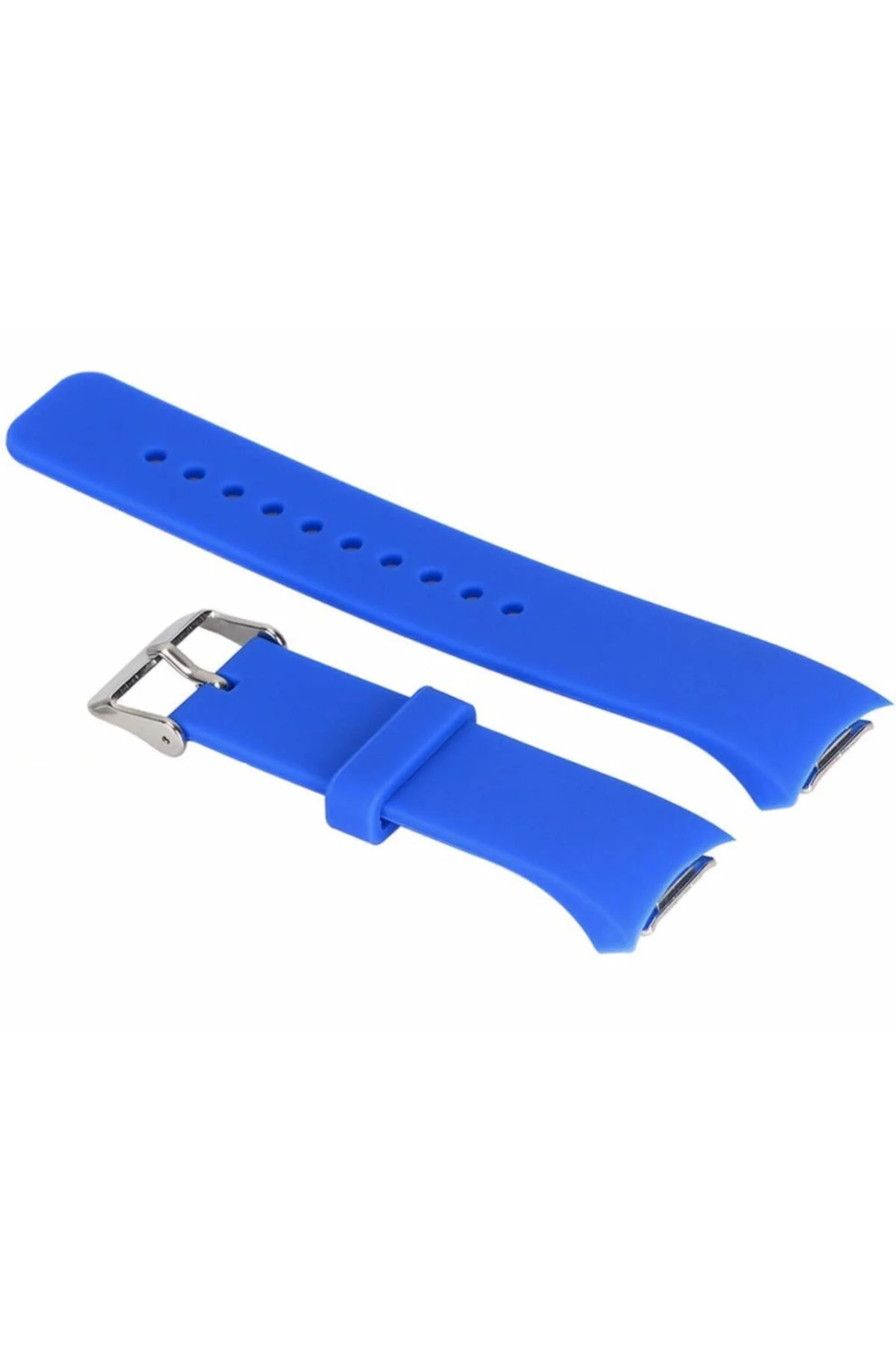 Samsung Ile Uyumlu Gear Fit 2 R360 Için Adaptörlü Silikon Kordon Koyu Mavi