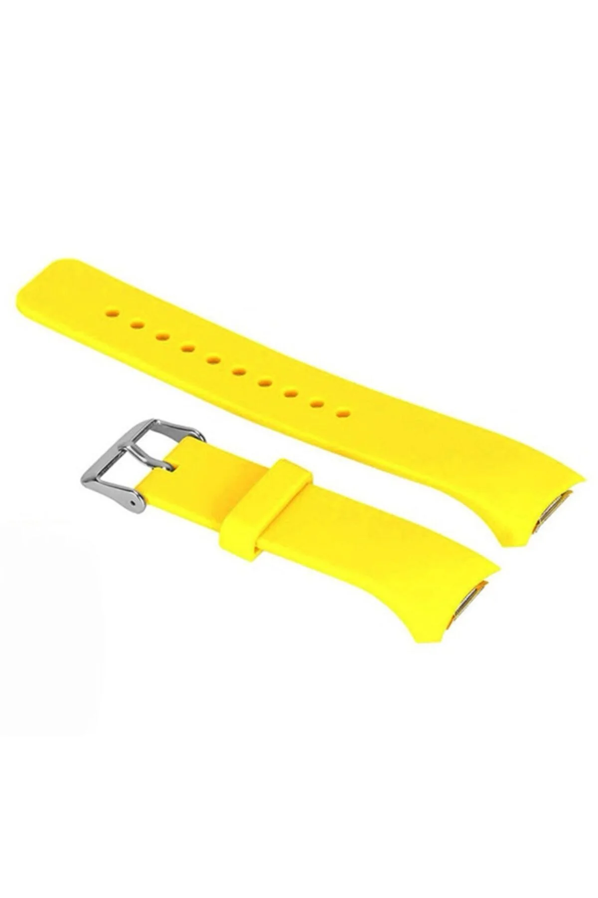 Samsung Ile Uyumlu Gear Fit 2 R360 Için Adaptörlü Silikon Kordon Sarı