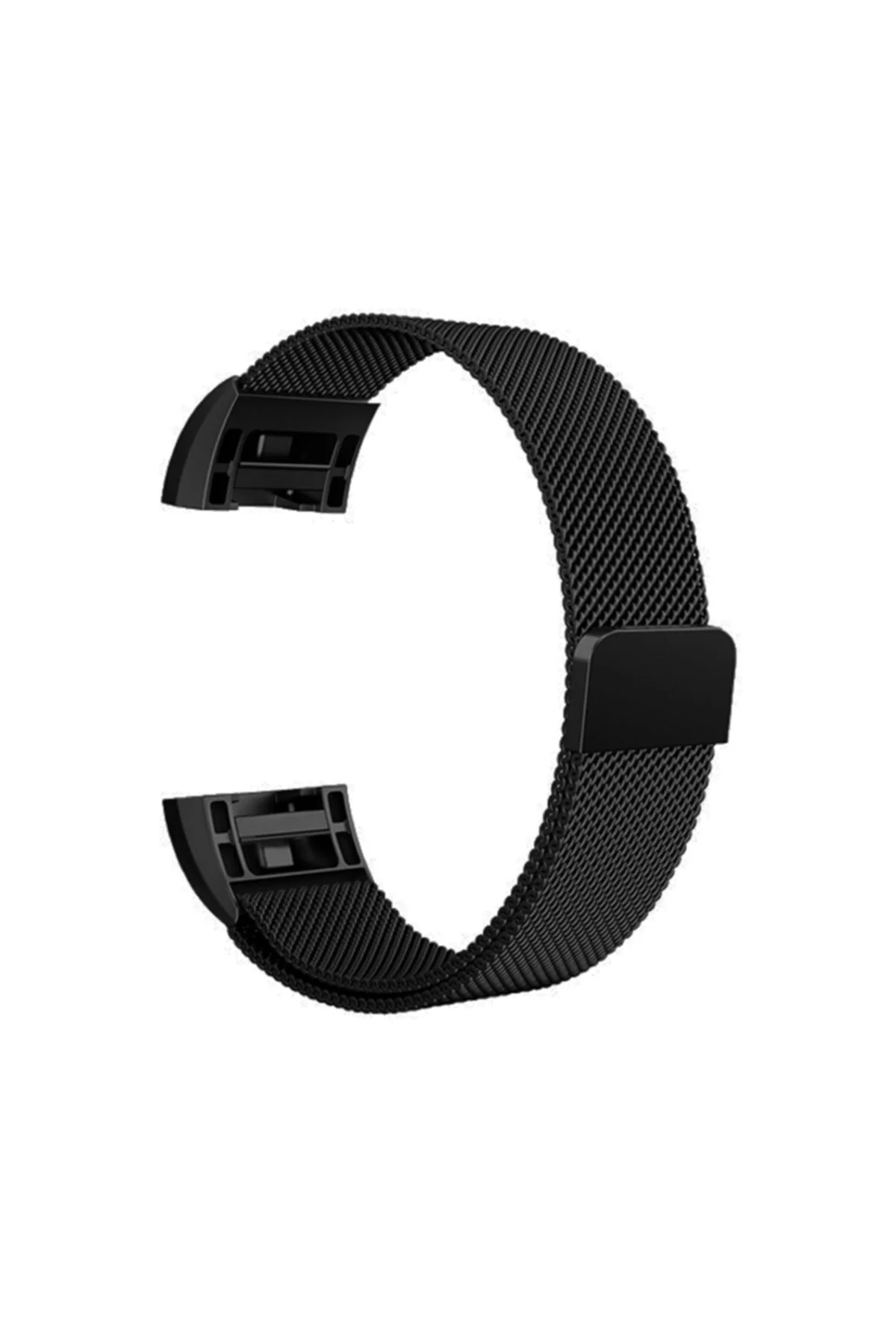 Fitbit Charge 2 Için Metal Mıknatıslı Milanese Kordon Siyah