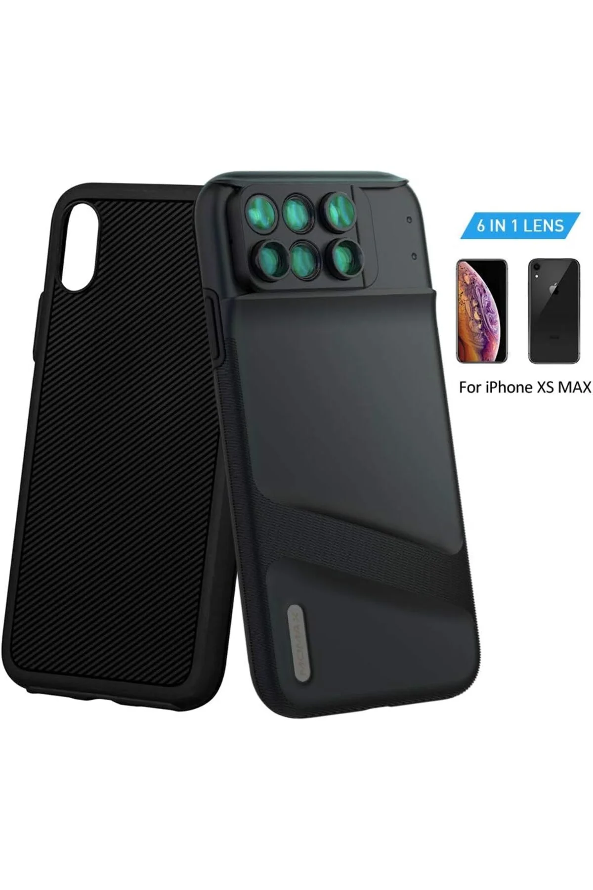 Apple Iphone Xs Max Için Lens Kılıfı: 6'sı 1 Arada Çift Optik Lens Kiti (180° Balık Gözü