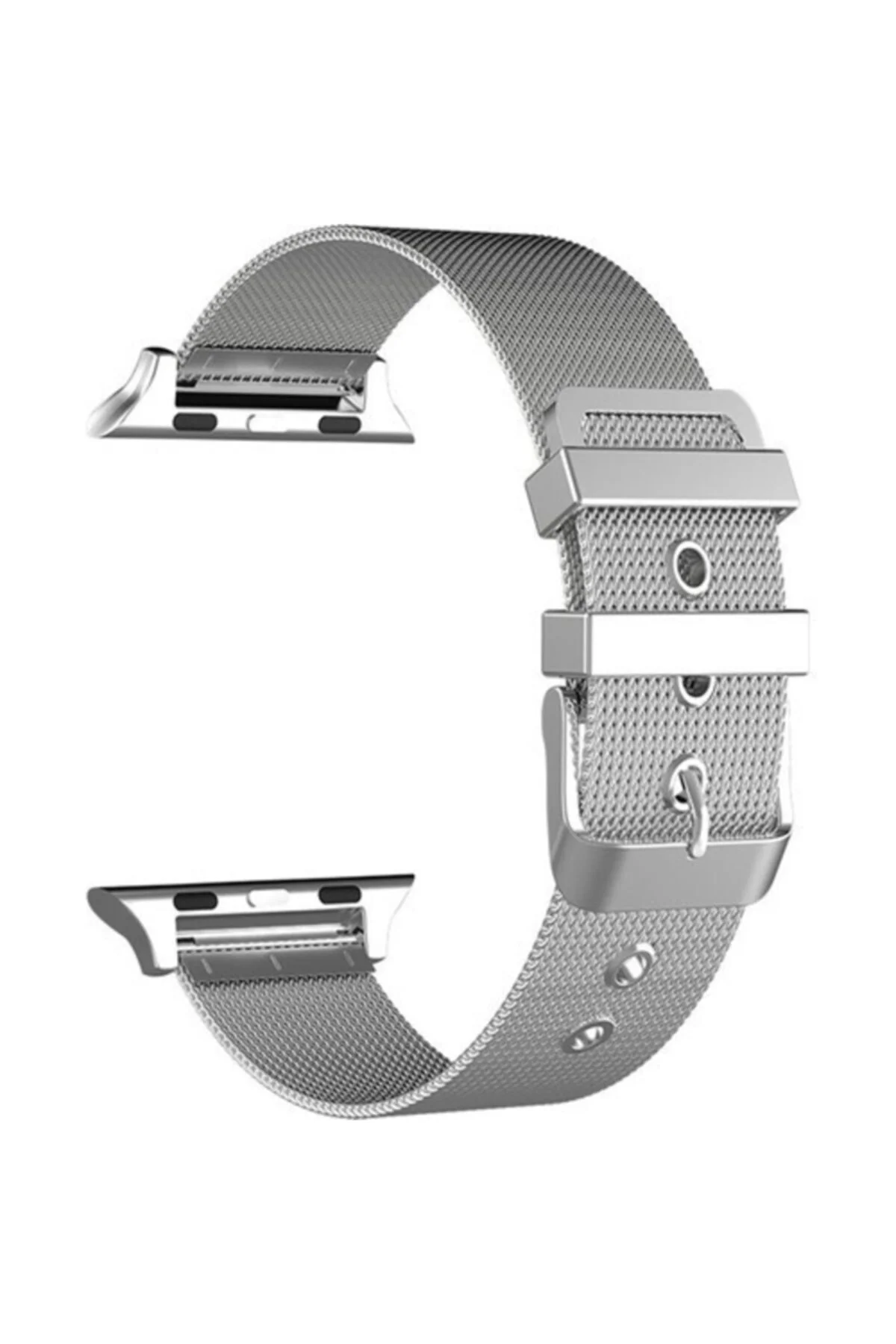 Apple Watch Seri 4 5 6 Için 44 Mm Gümüş Metal Hasır Kordon
