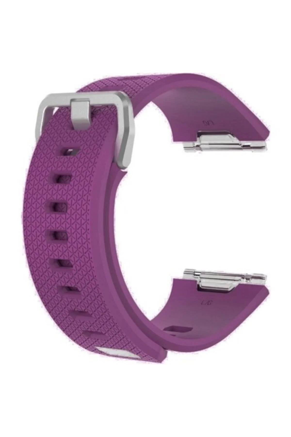 Fitbit Ionic Uyumlu Large Beden(l Sıze) Silikon Kordon Kayış Mor