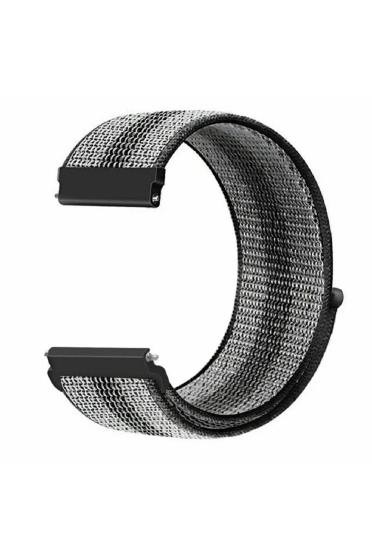 Amazfit Gtr 47 Mm(A1902) Için Dokuma Kordon Siyah Çizgili